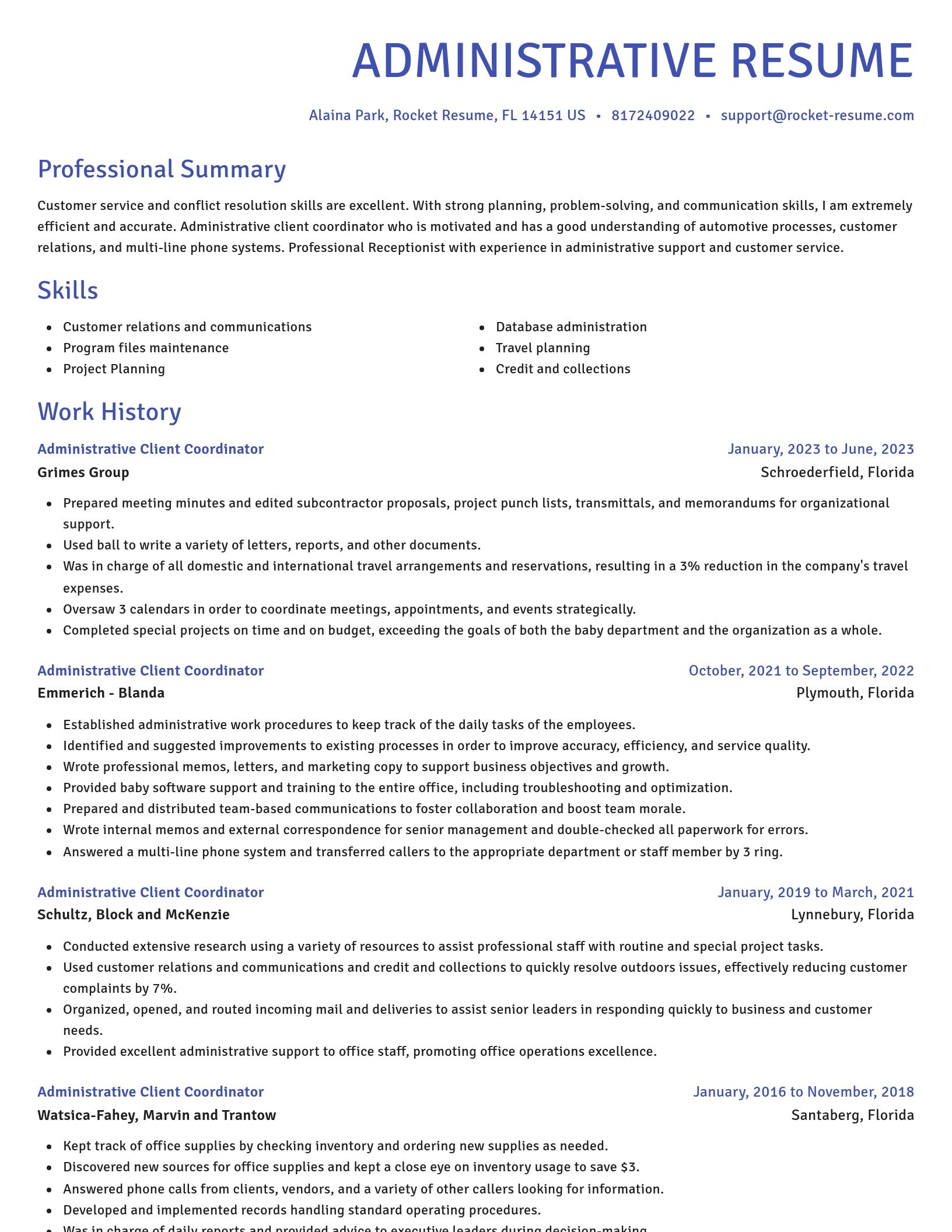 Novel resume template