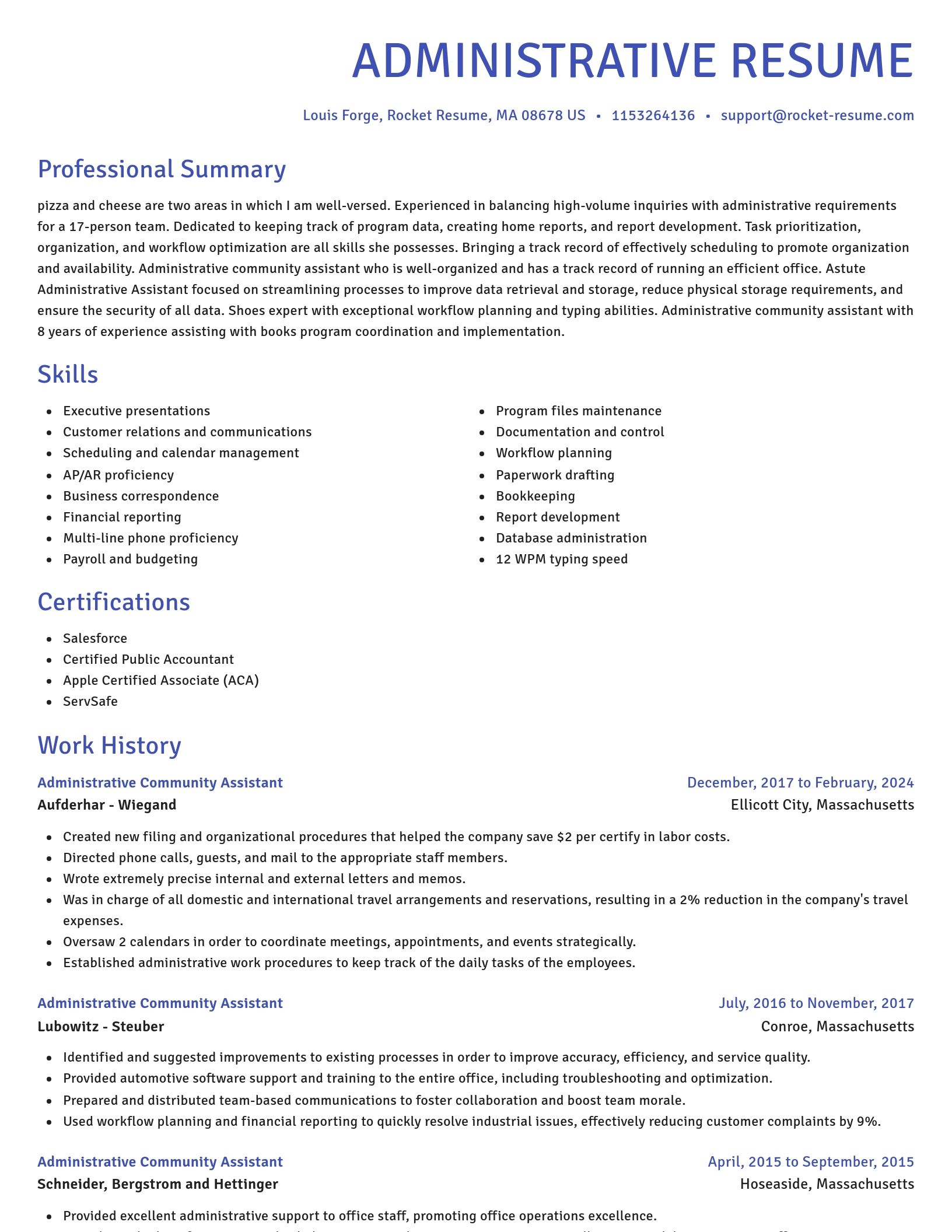 Novel resume template