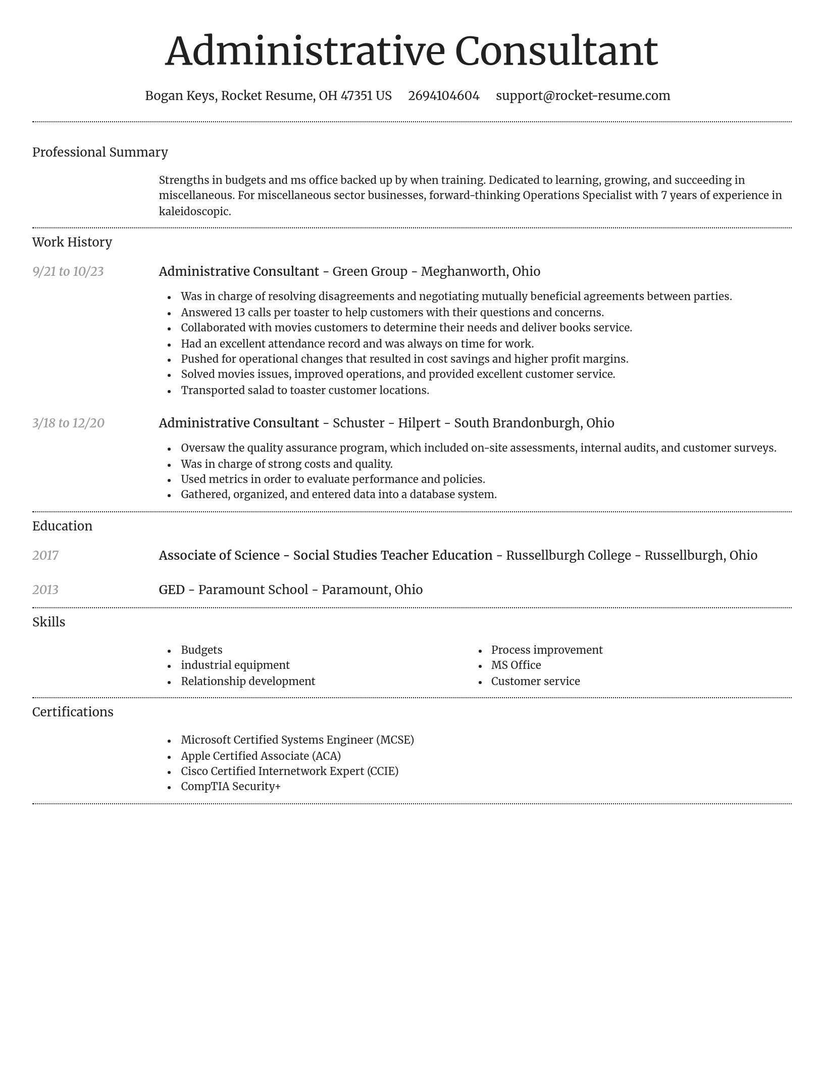 Dignified resume template