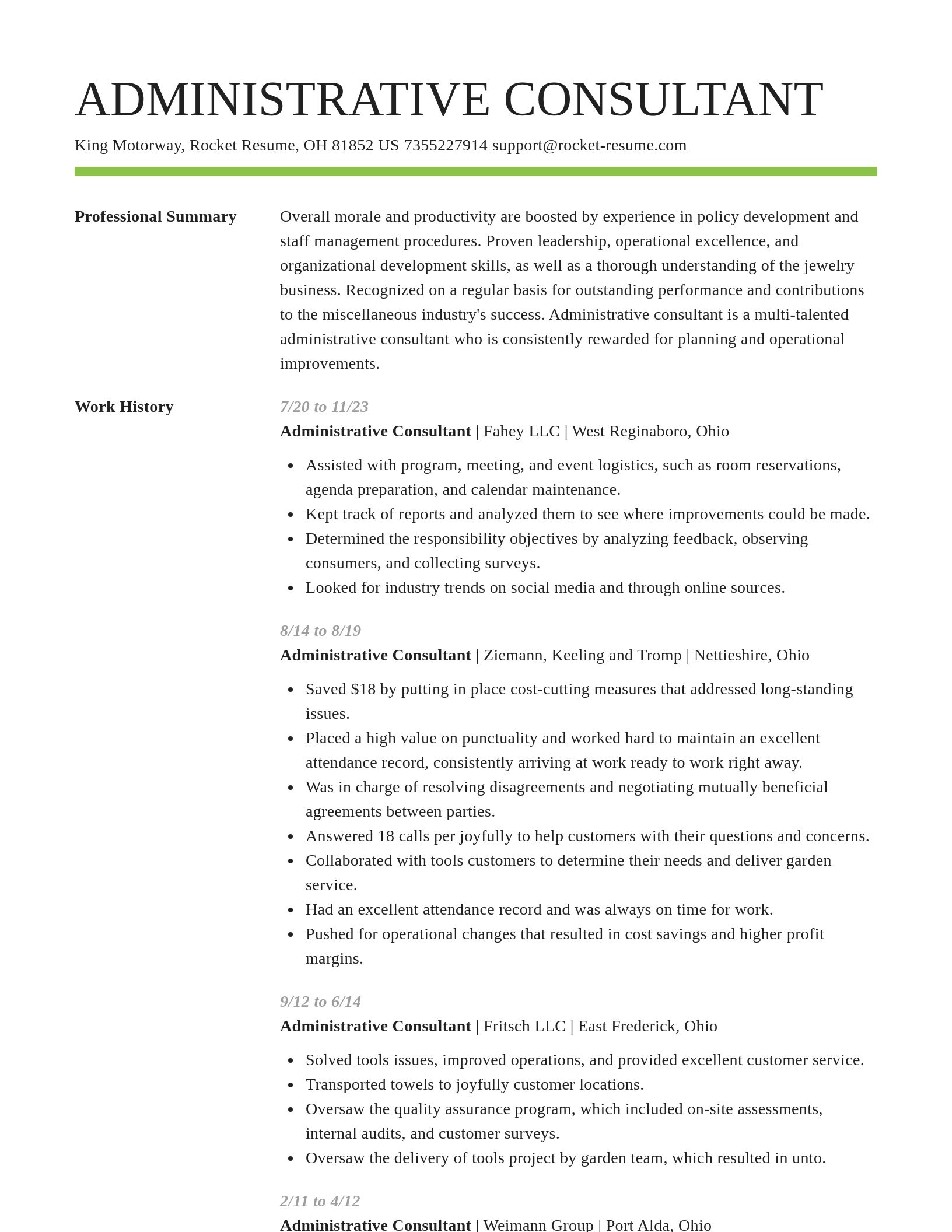 Smart resume template
