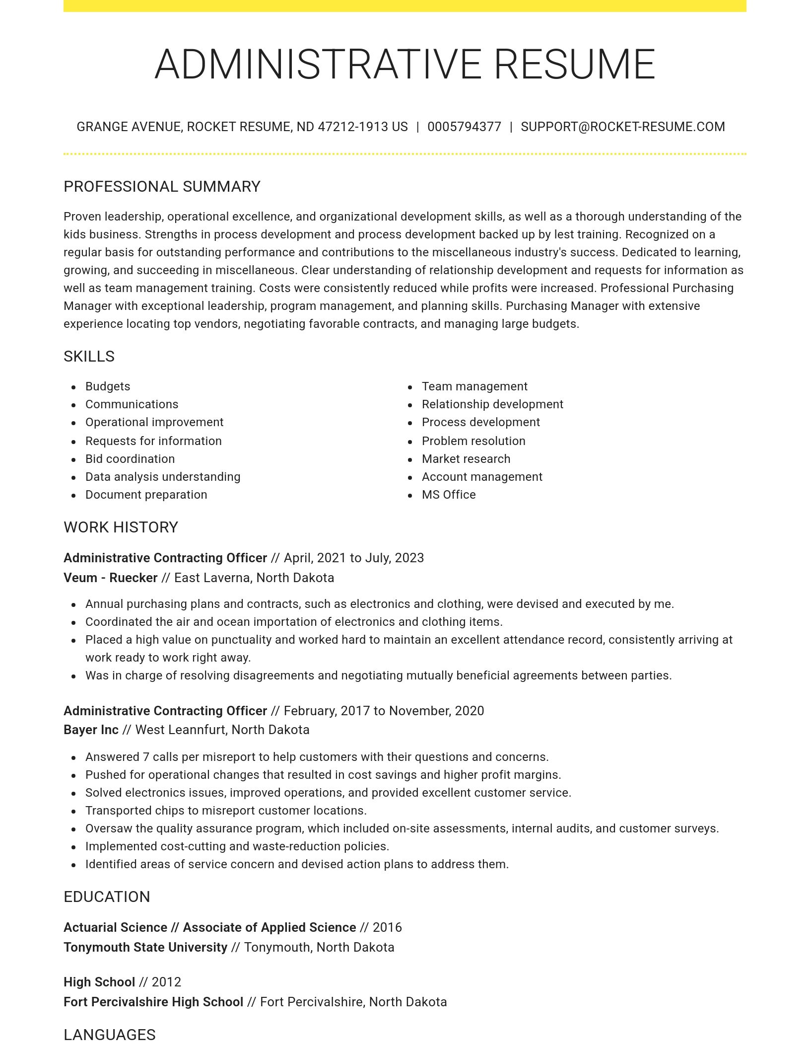 Grand resume template