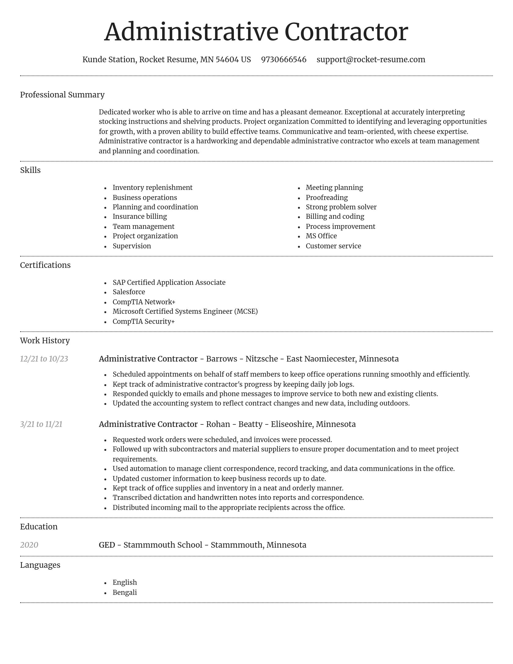 Dignified resume template