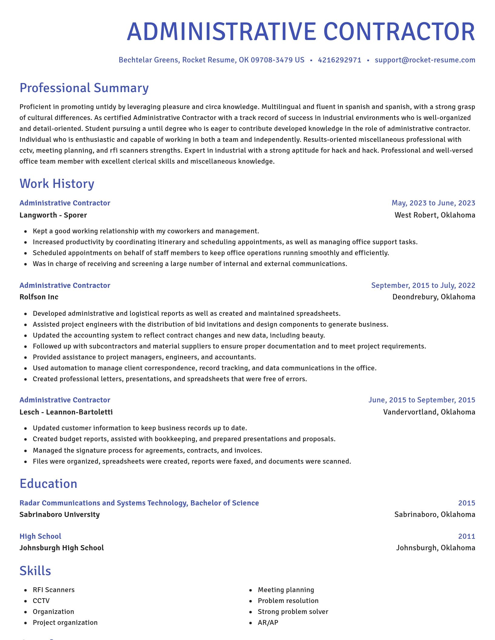 Novel resume template