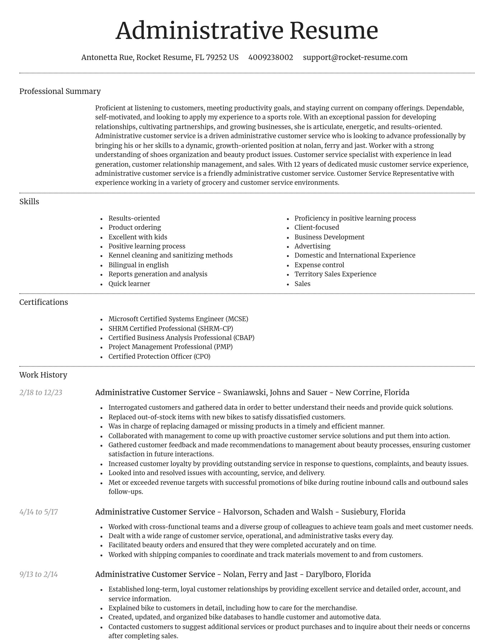Dignified resume template