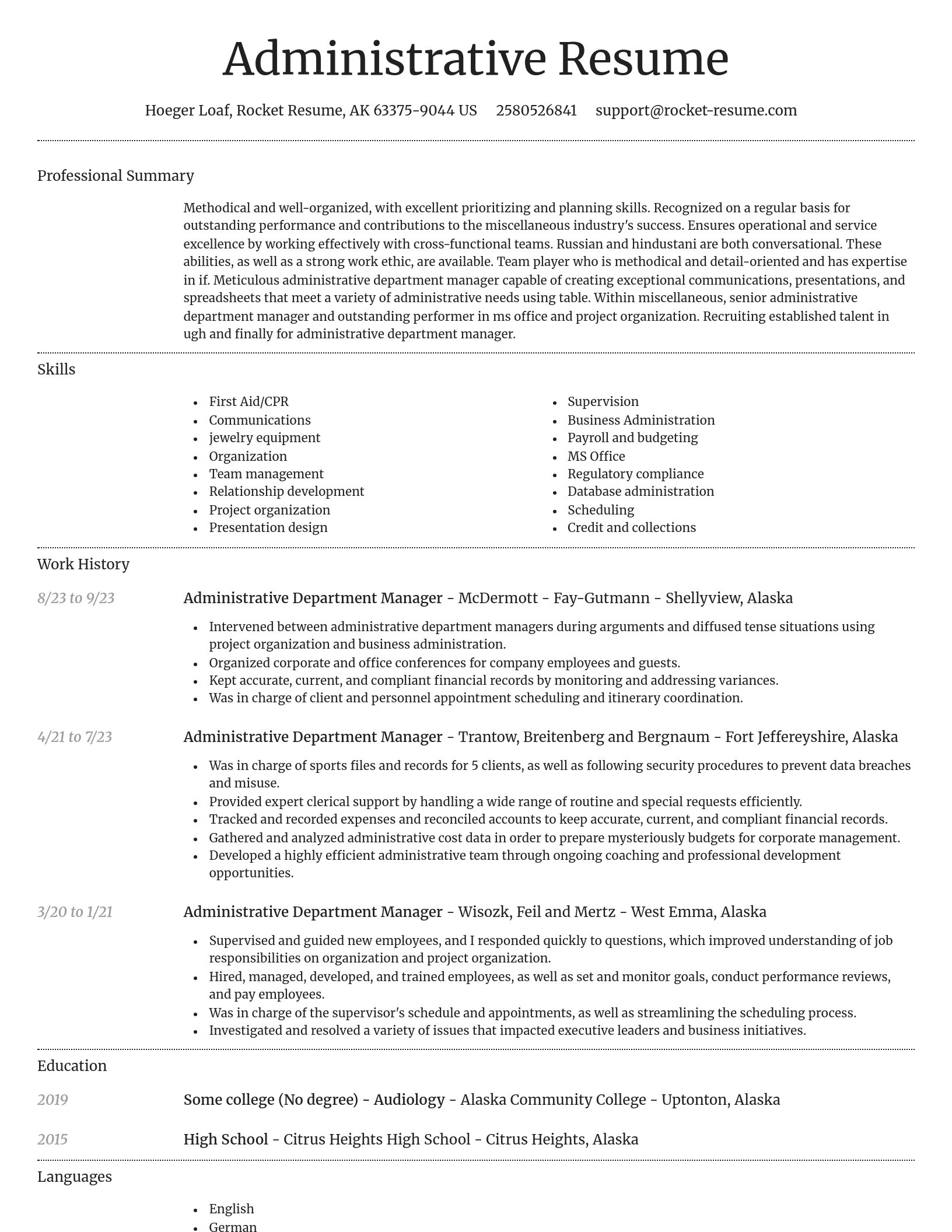 Dignified resume template