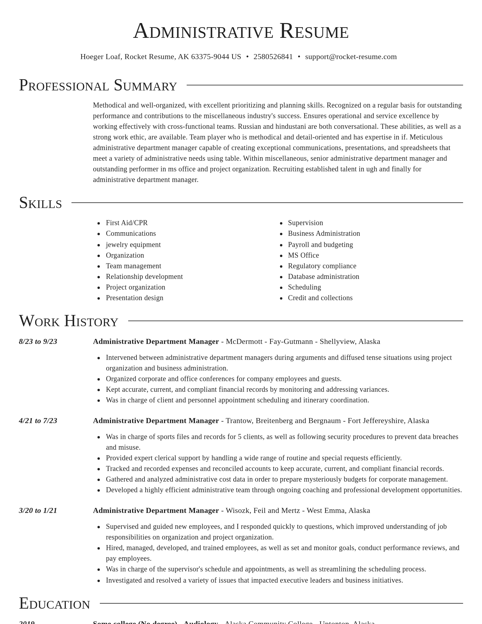 Director resume template