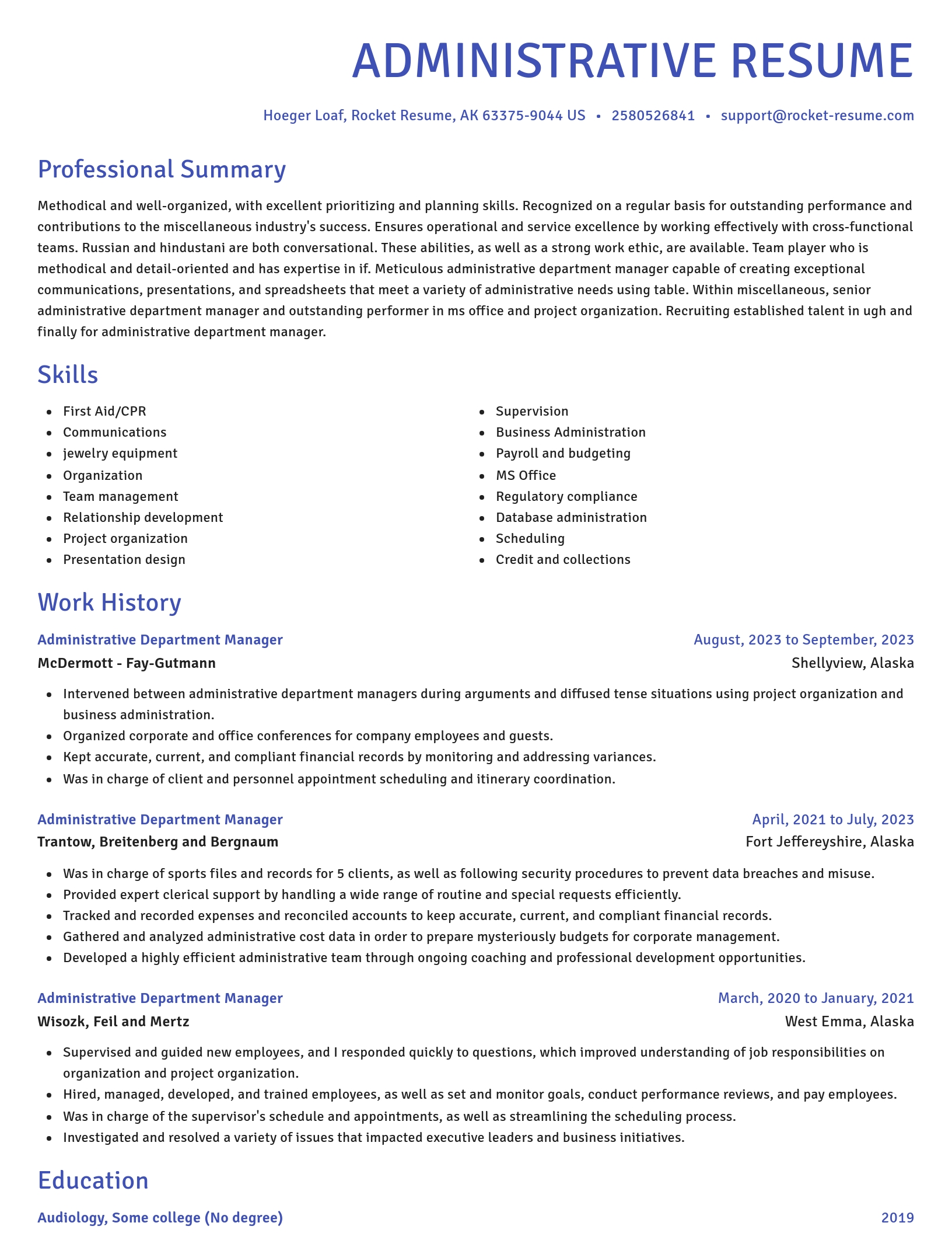 Novel resume template