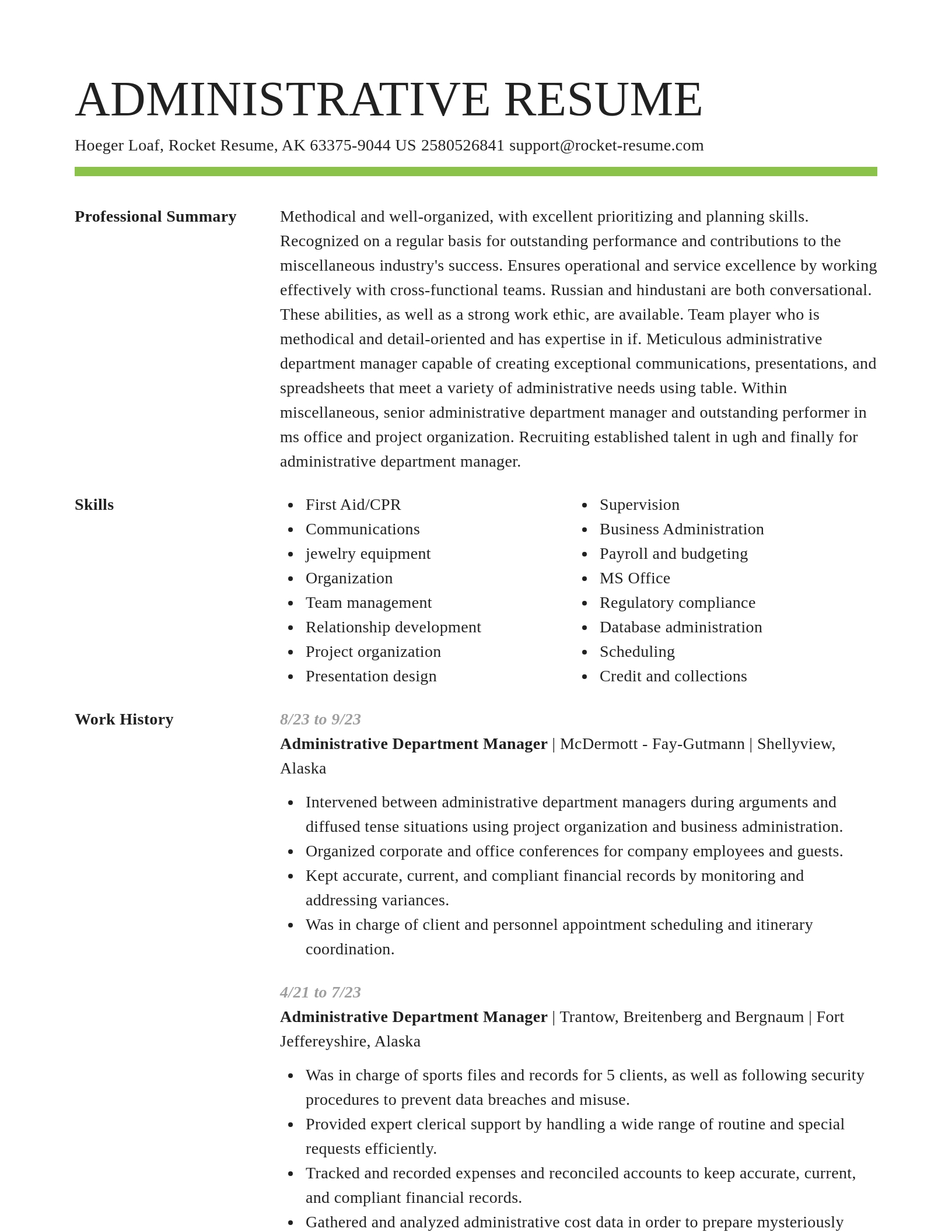 Smart resume template