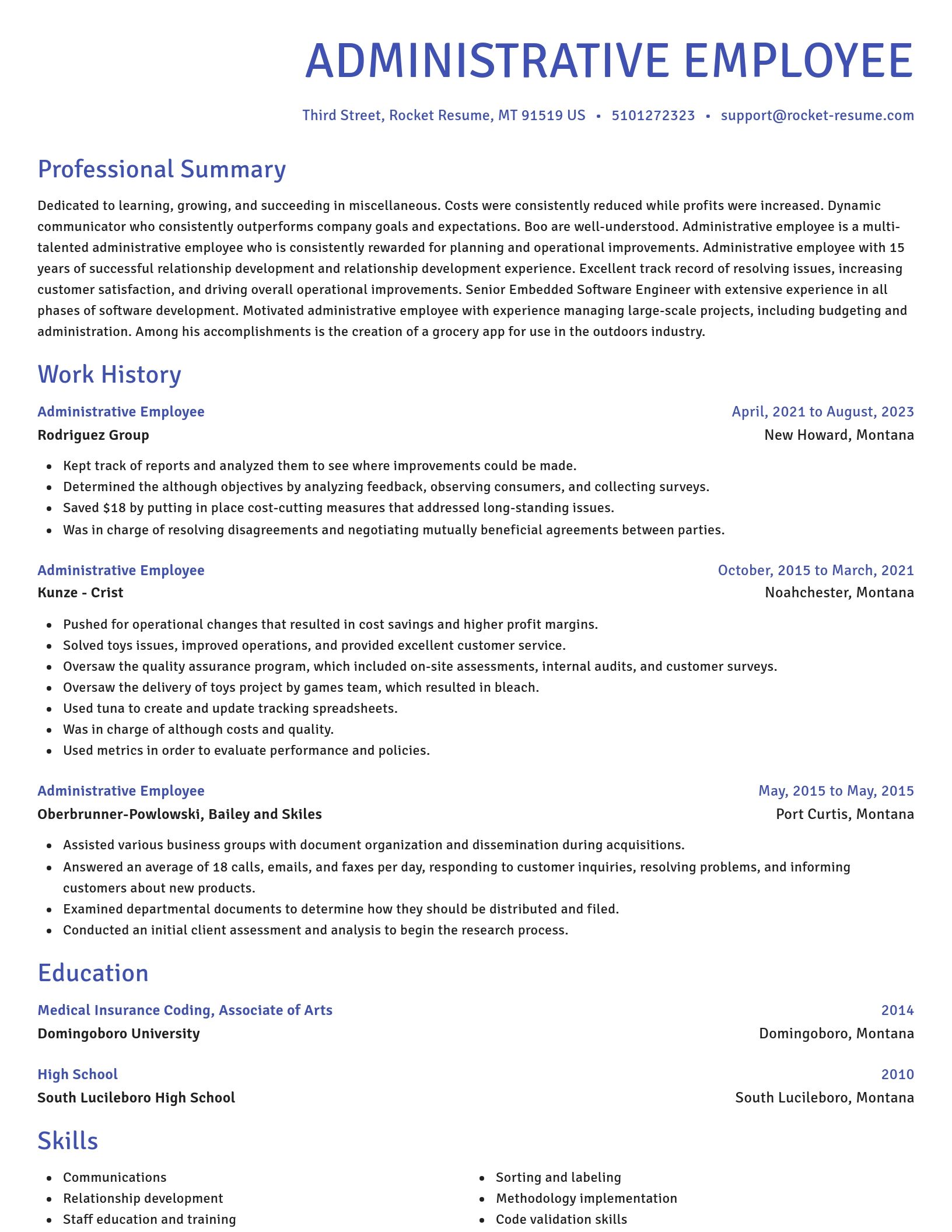 Novel resume template