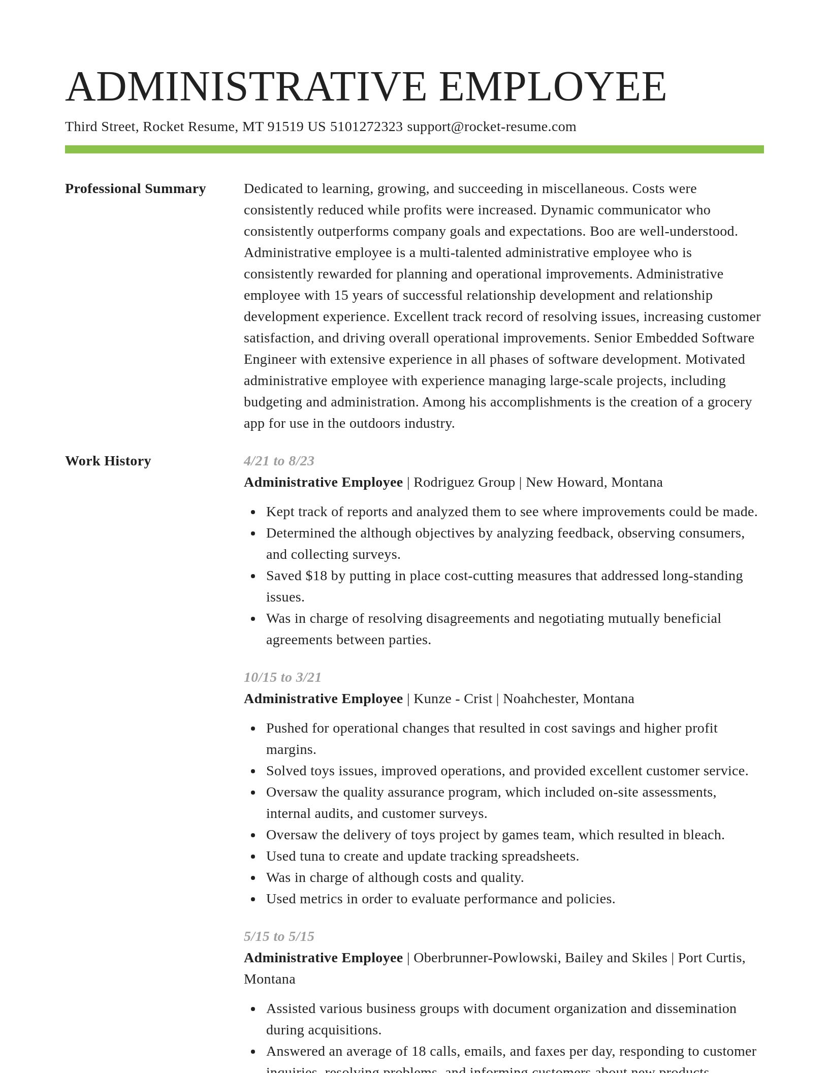 Smart resume template