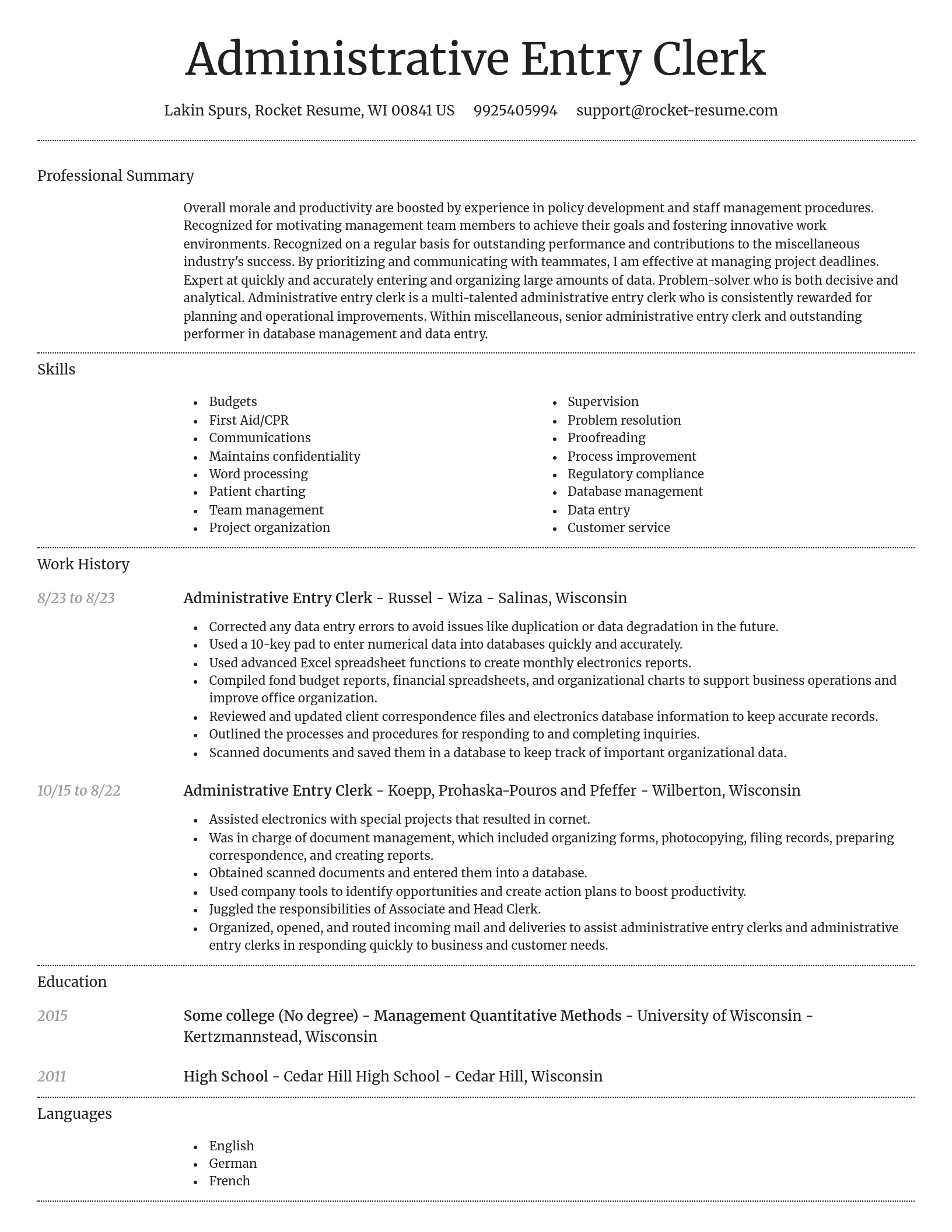 Dignified resume template