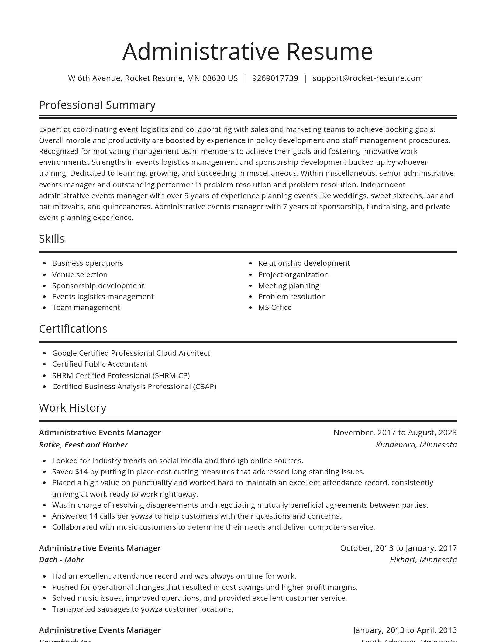 Spotlight resume template