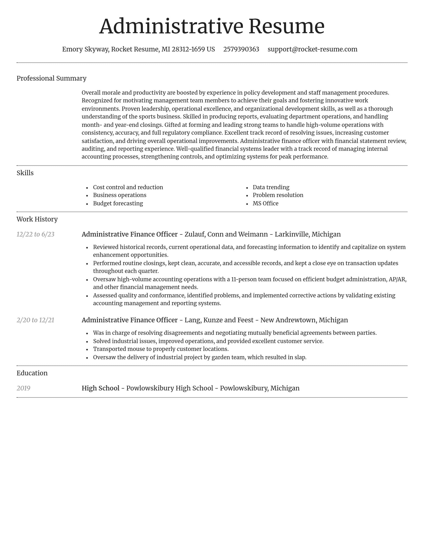 Dignified resume template