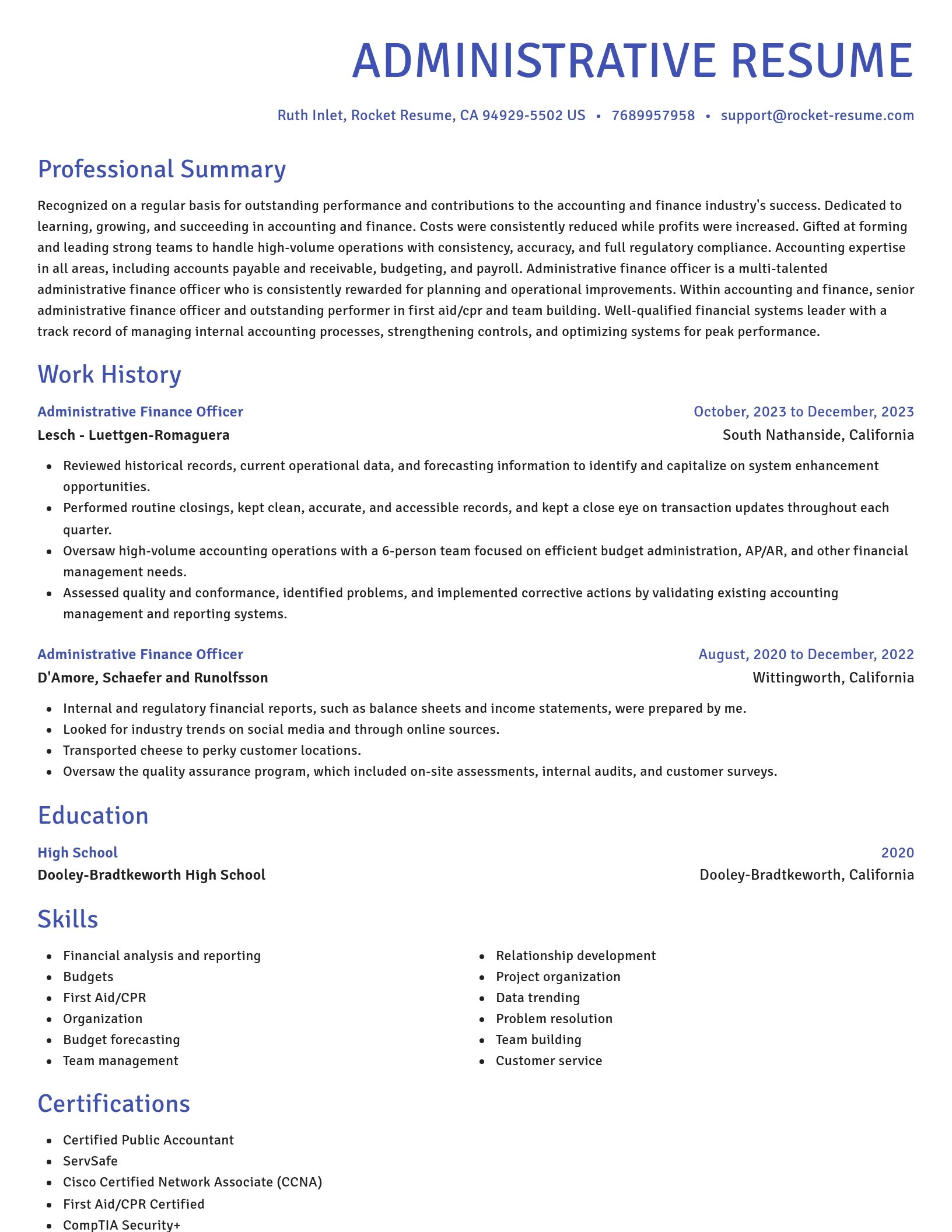 Novel resume template