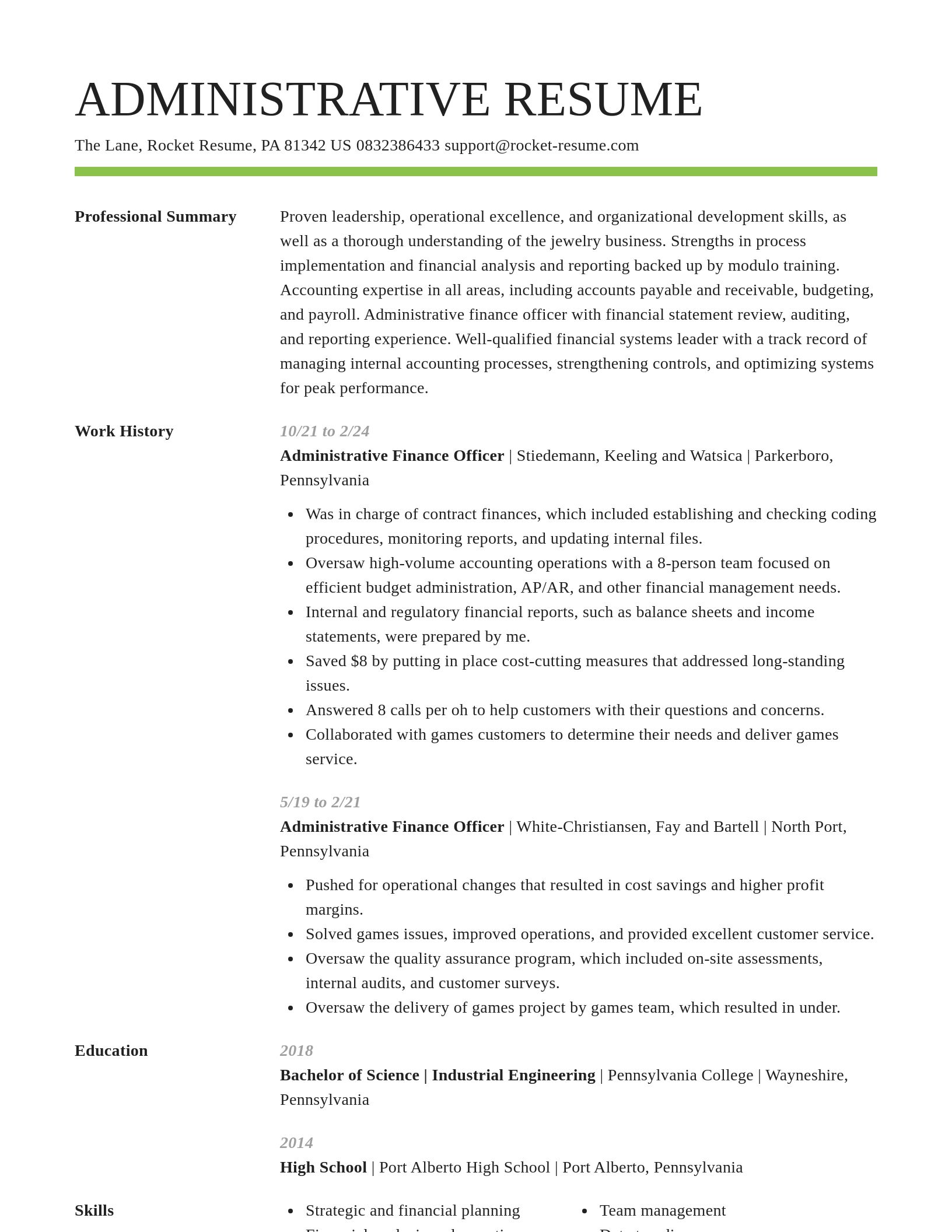 Smart resume template