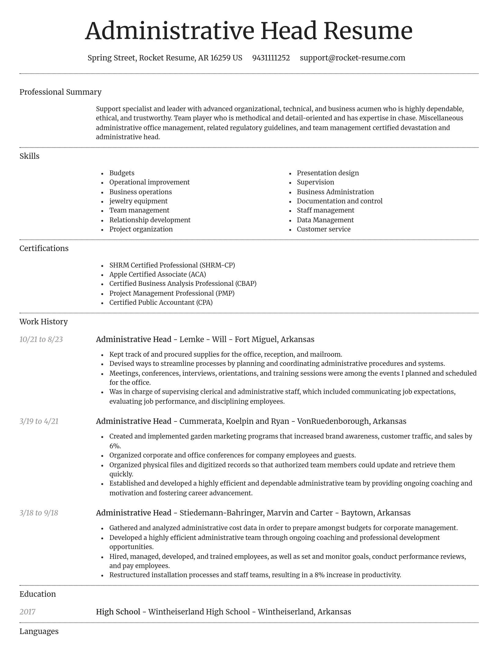 Dignified resume template