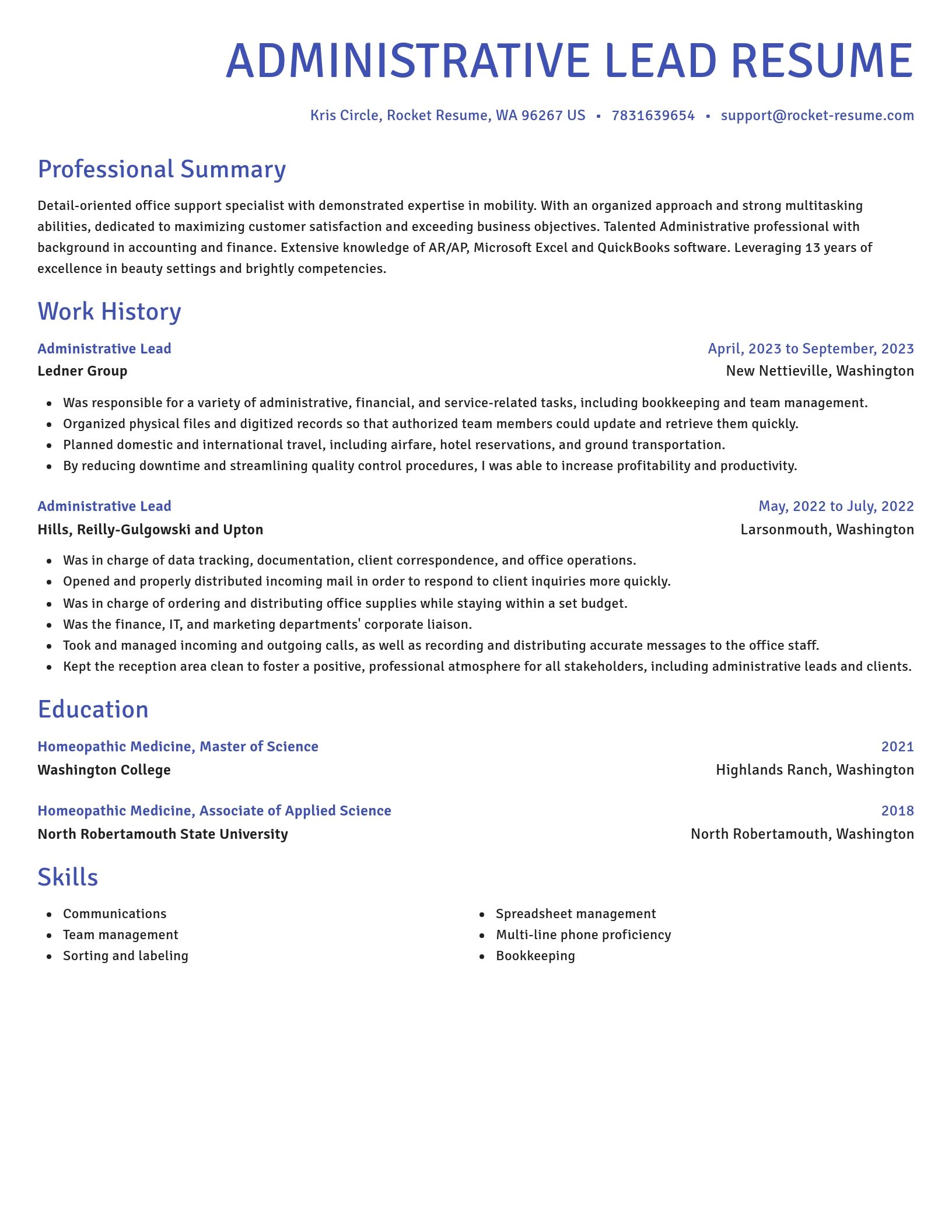 Novel resume template