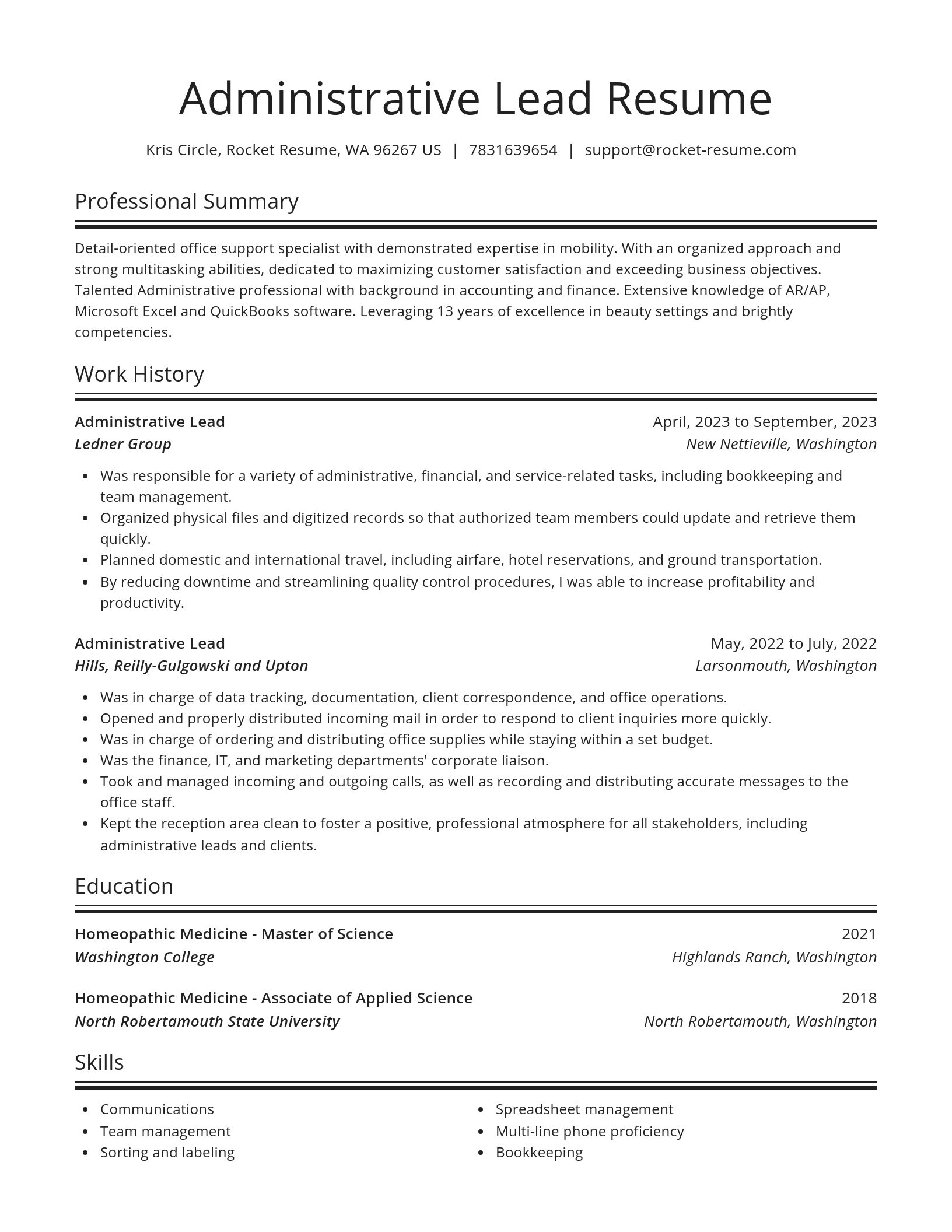Spotlight resume template