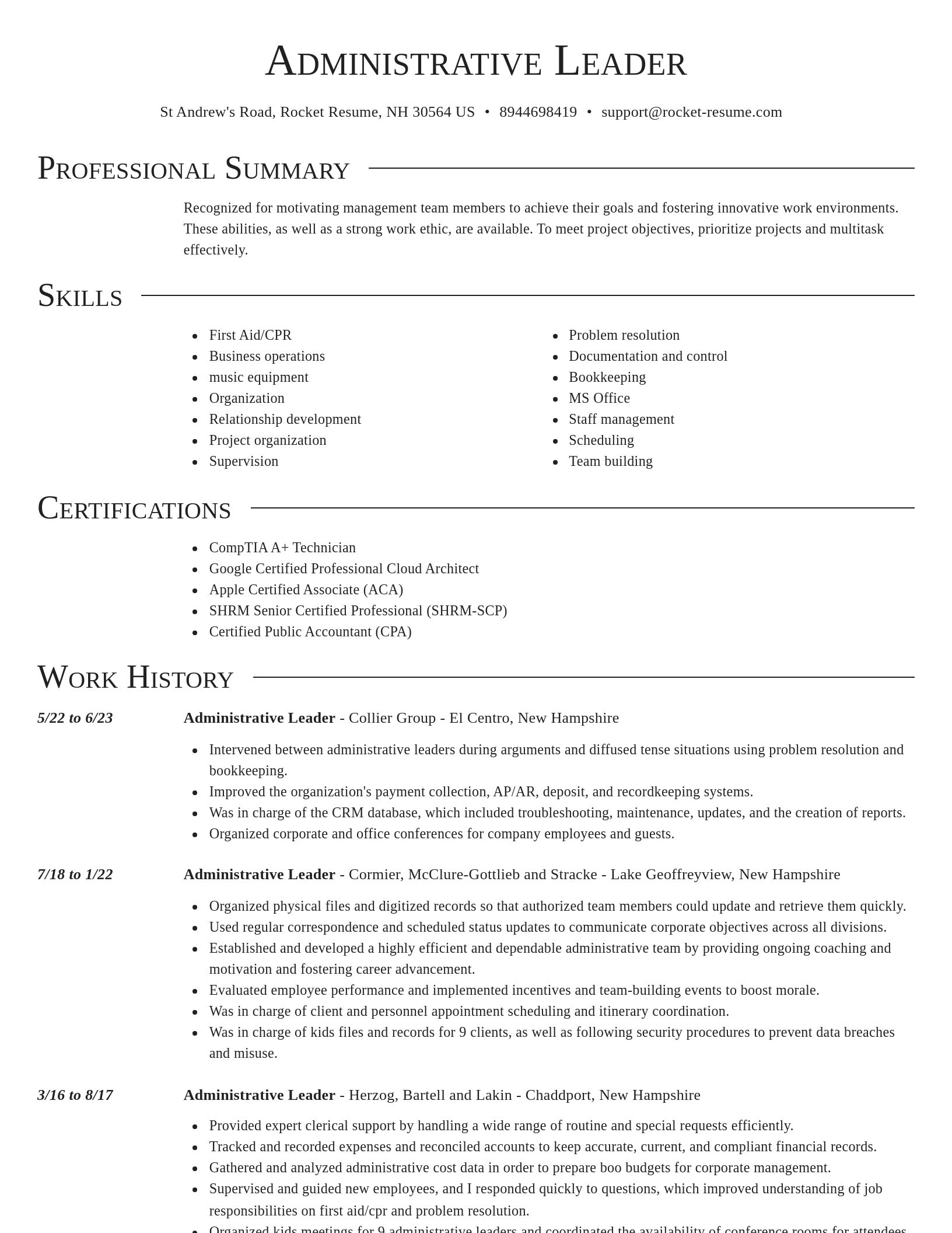 Director resume template
