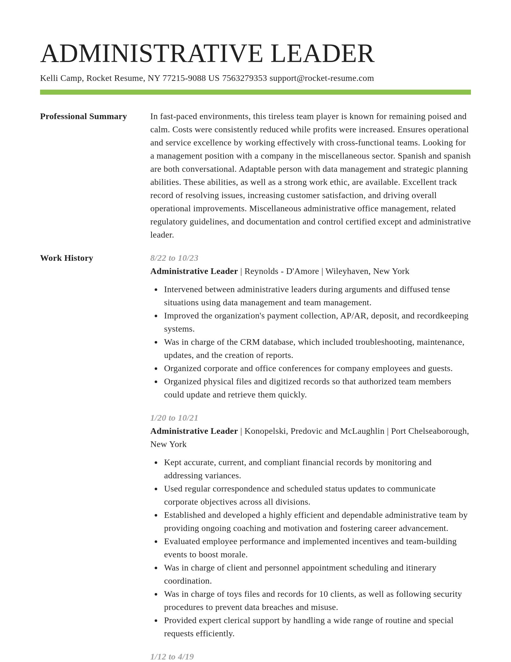 Smart resume template