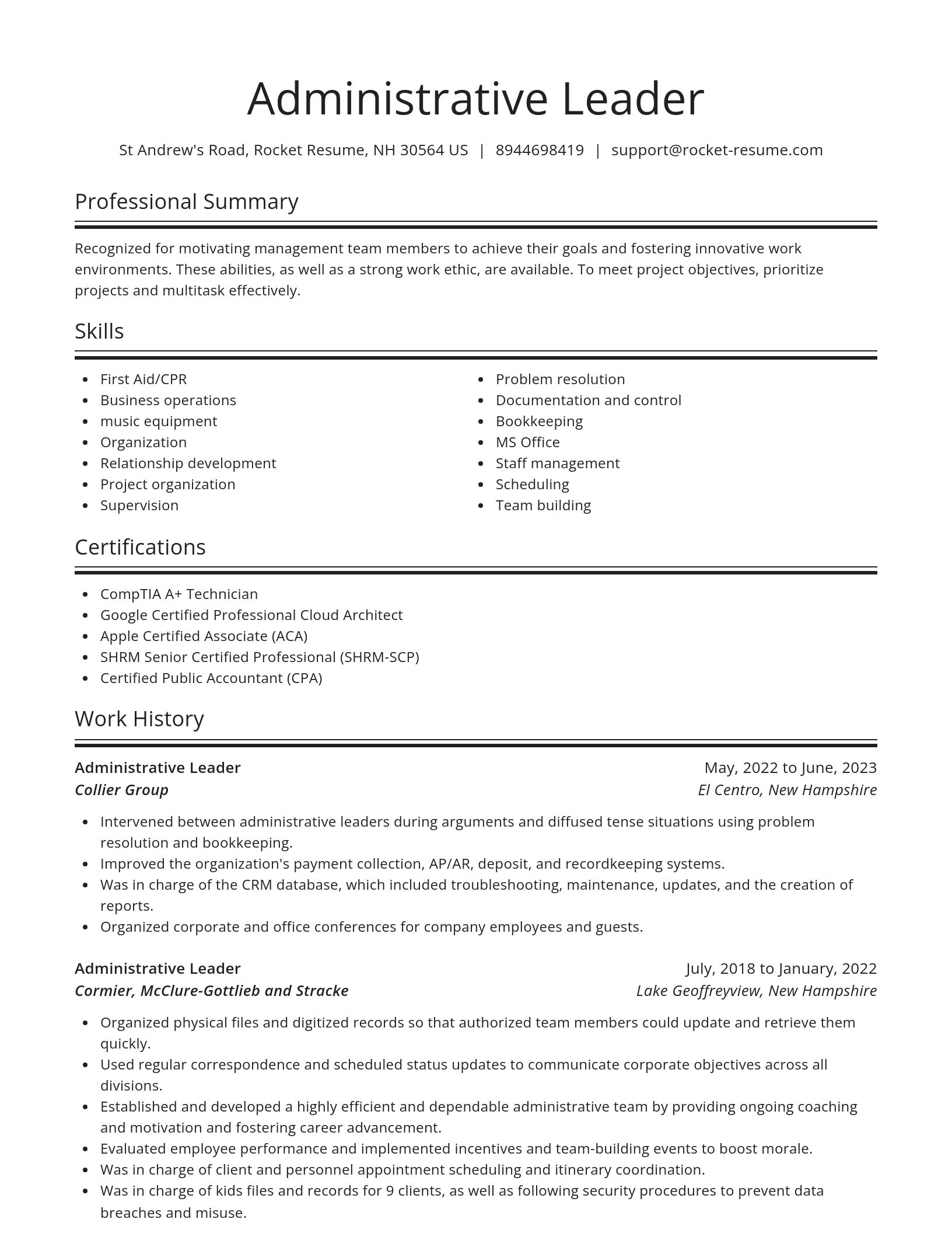 Spotlight resume template