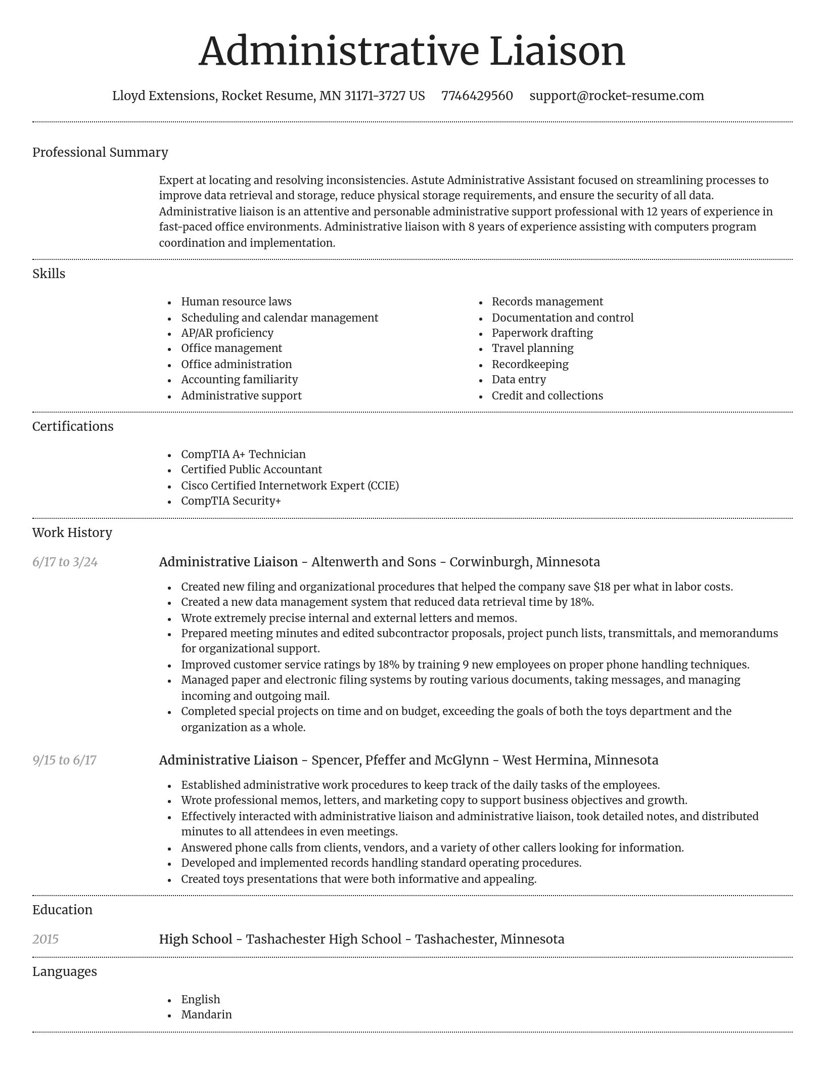 Dignified resume template