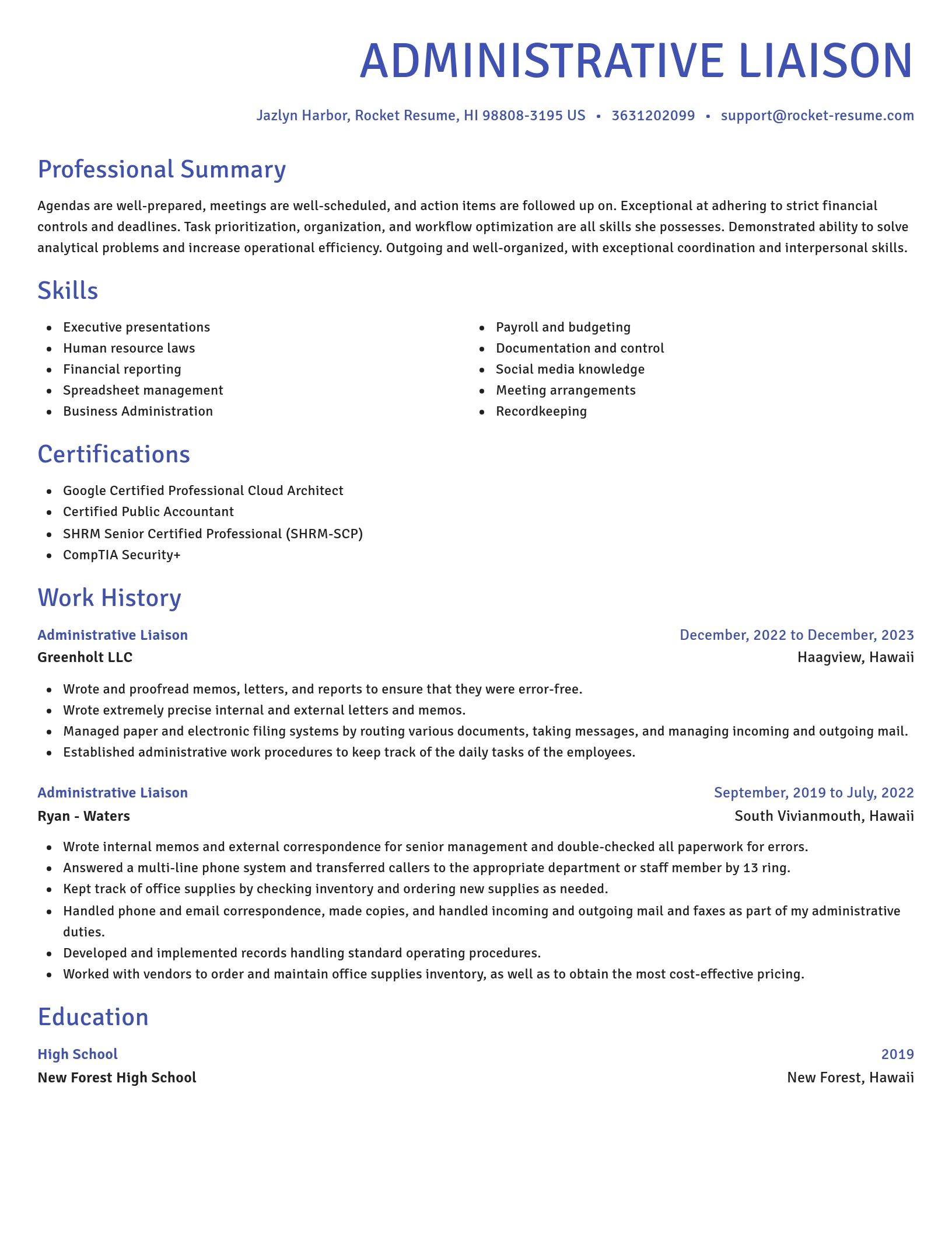 Novel resume template