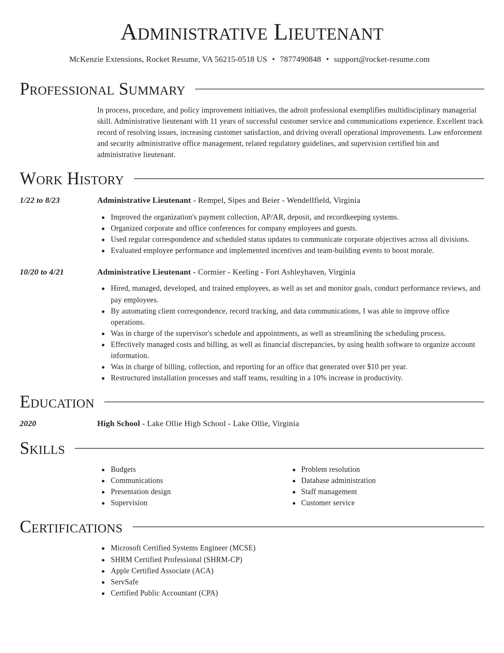 Director resume template