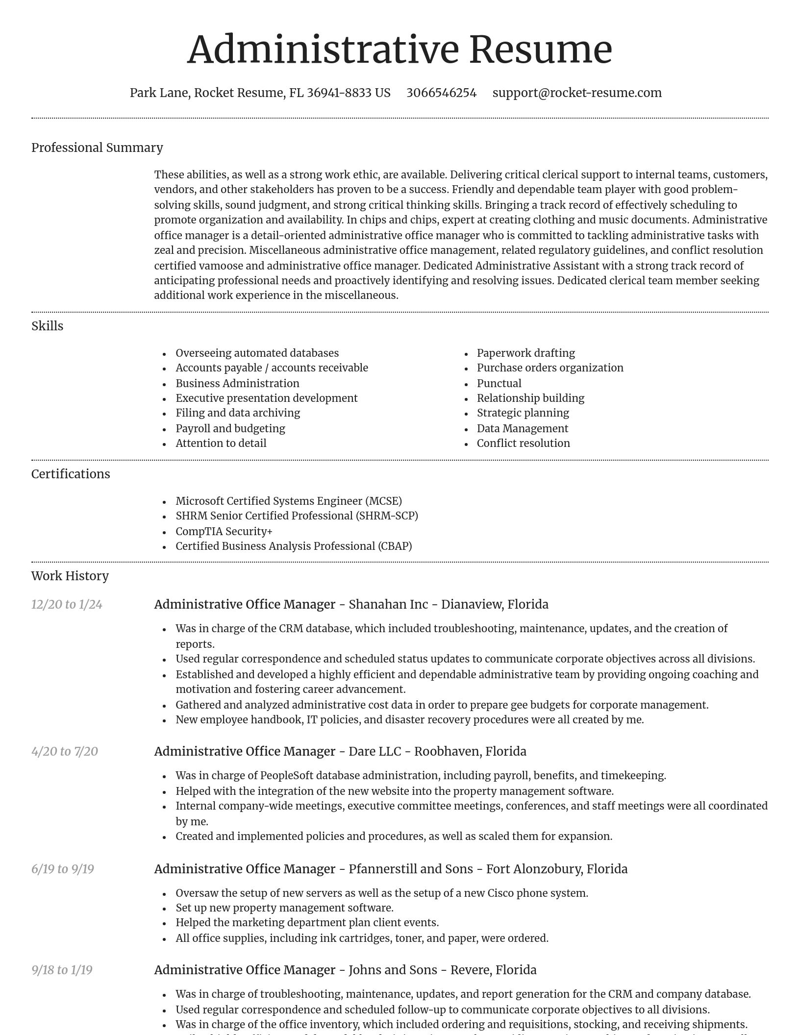 Dignified resume template