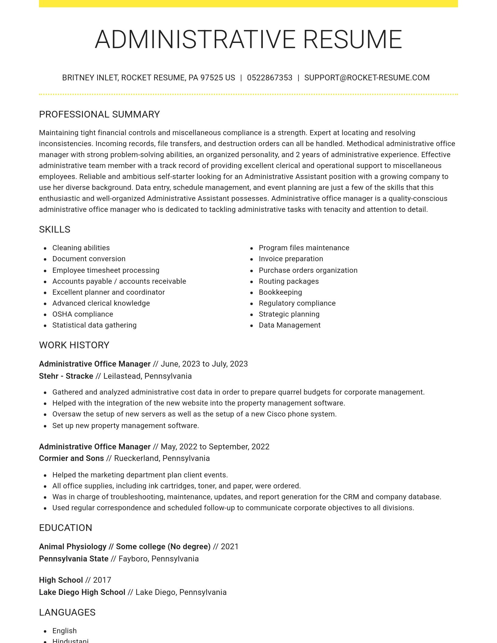 Grand resume template