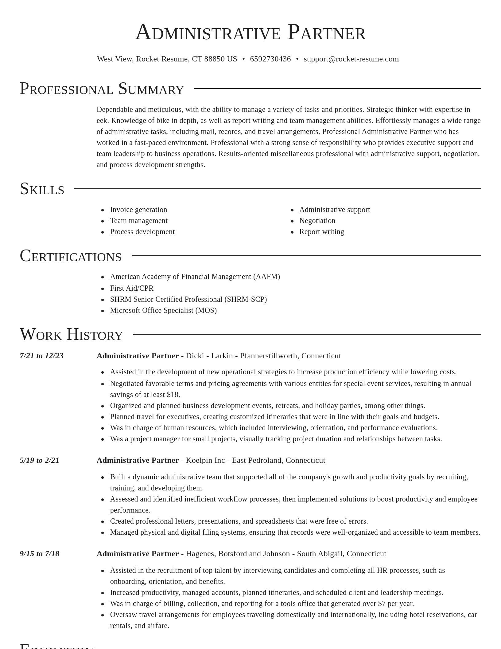 Director resume template