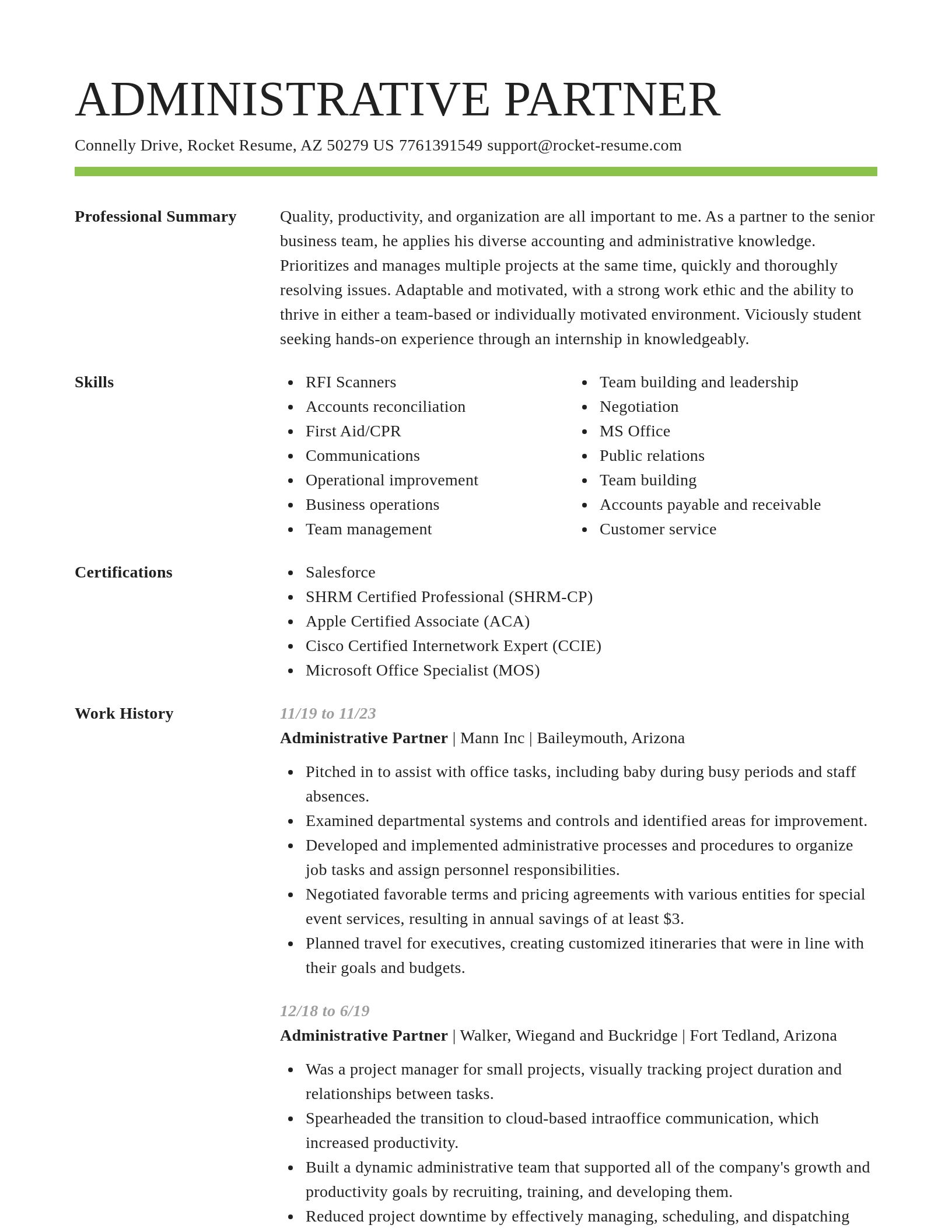 Smart resume template