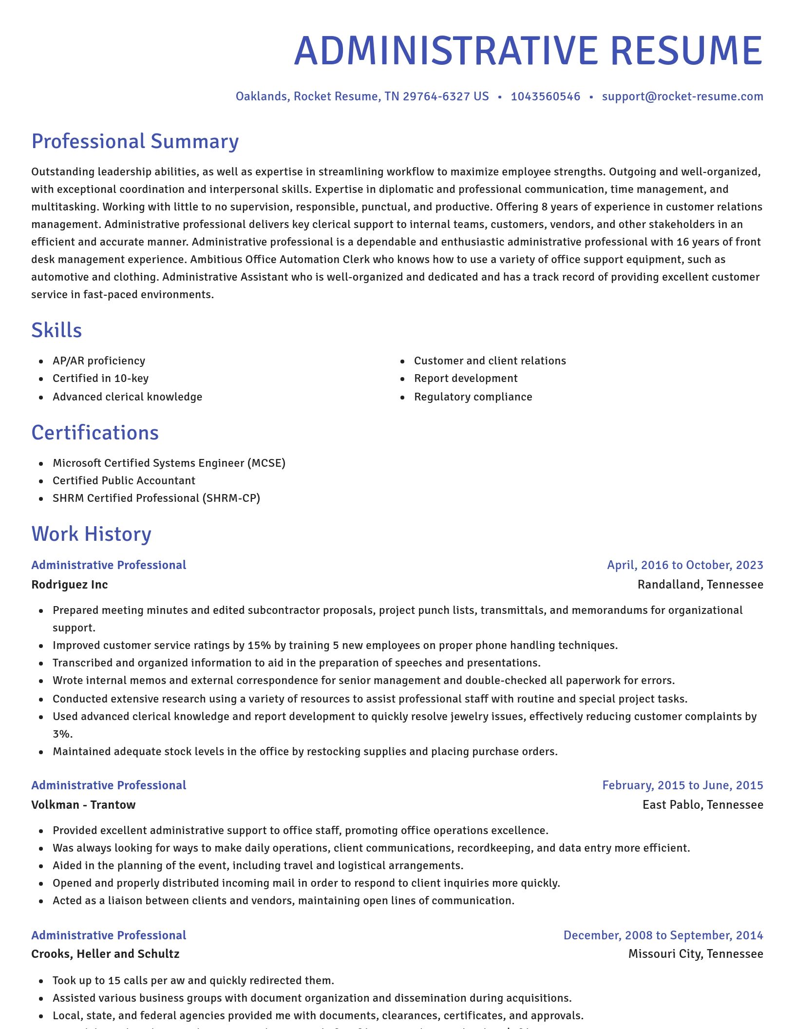 Novel resume template