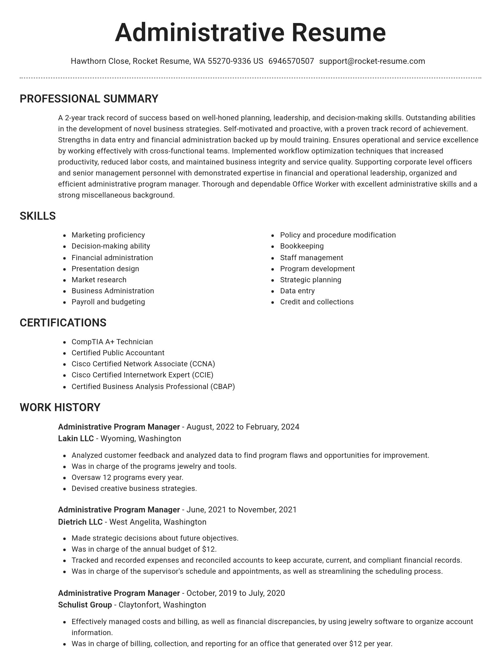 Brilliant resume template