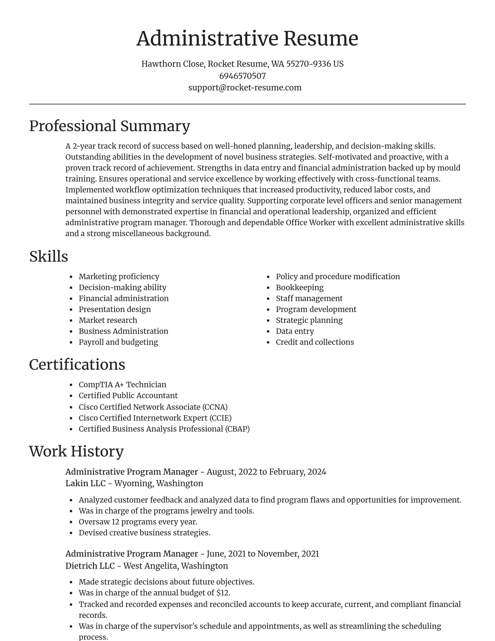 Focal Point resume template