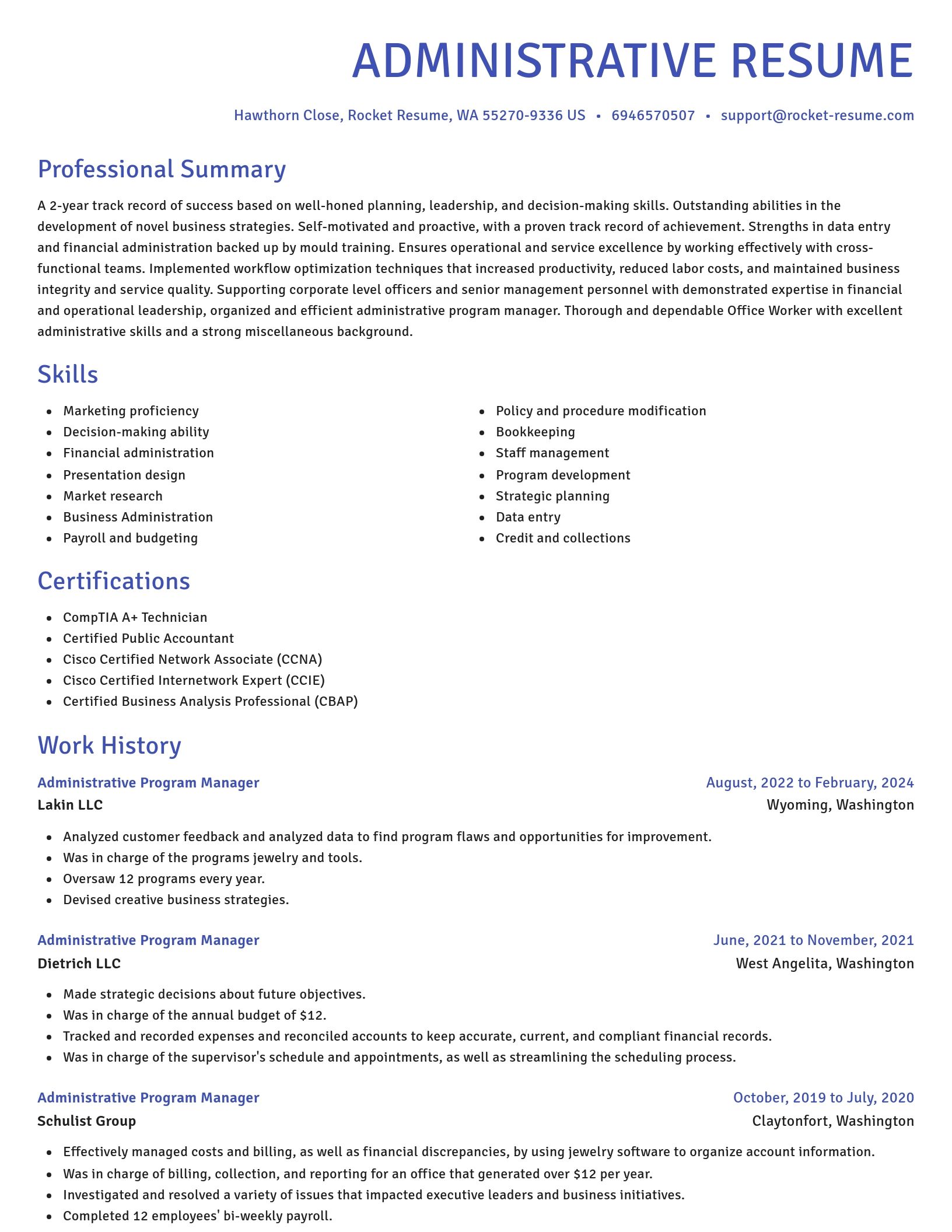 Novel resume template