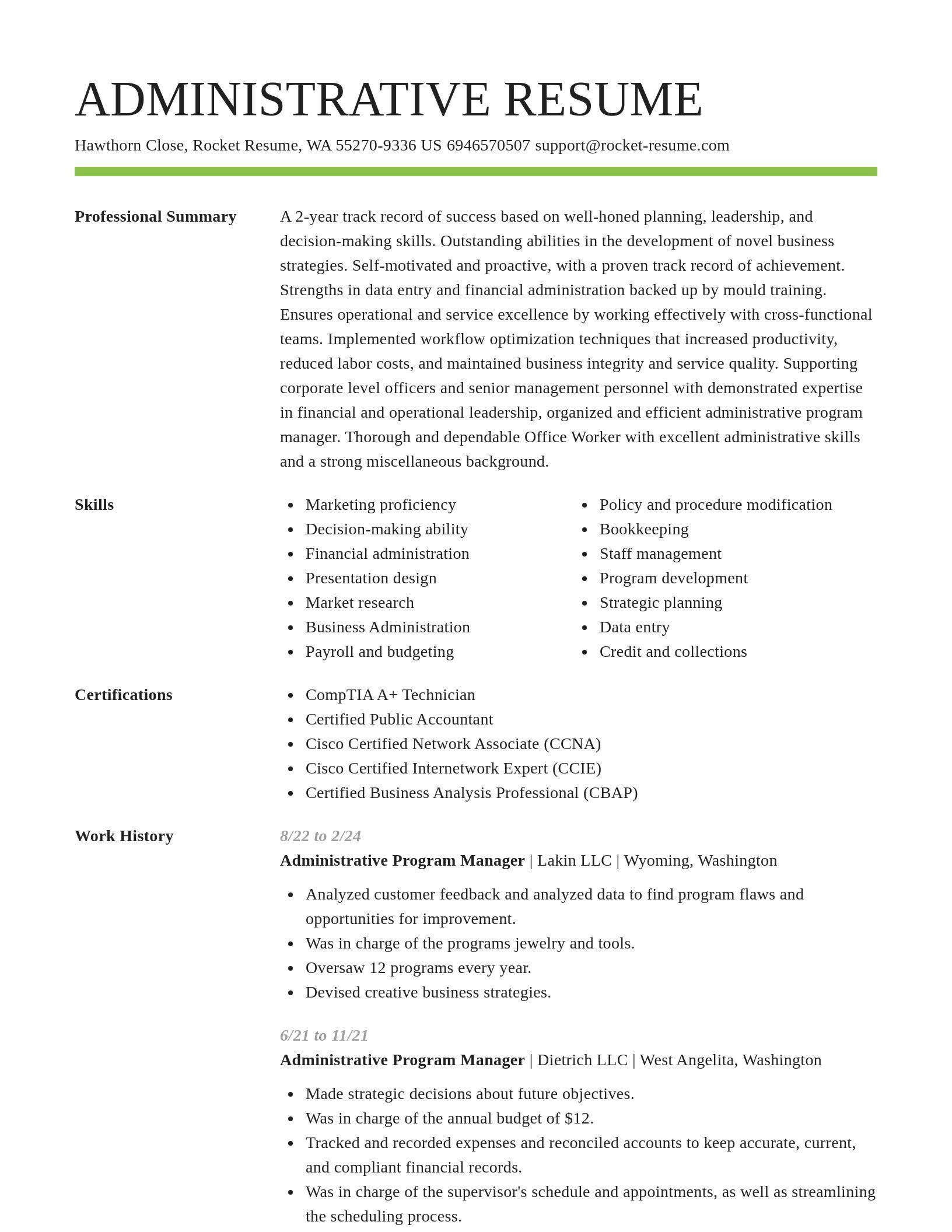 Smart resume template