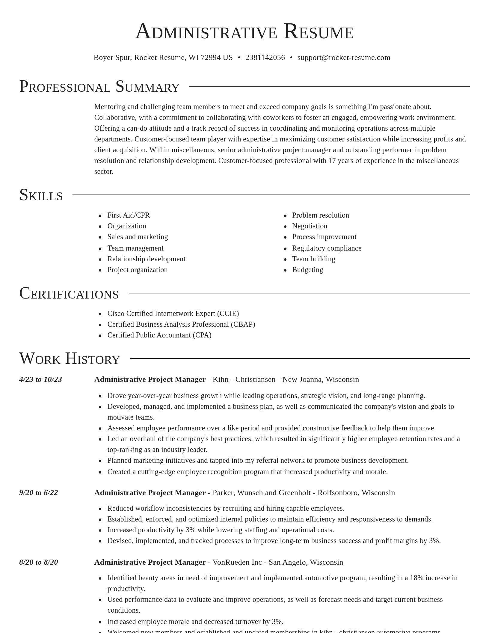Director resume template