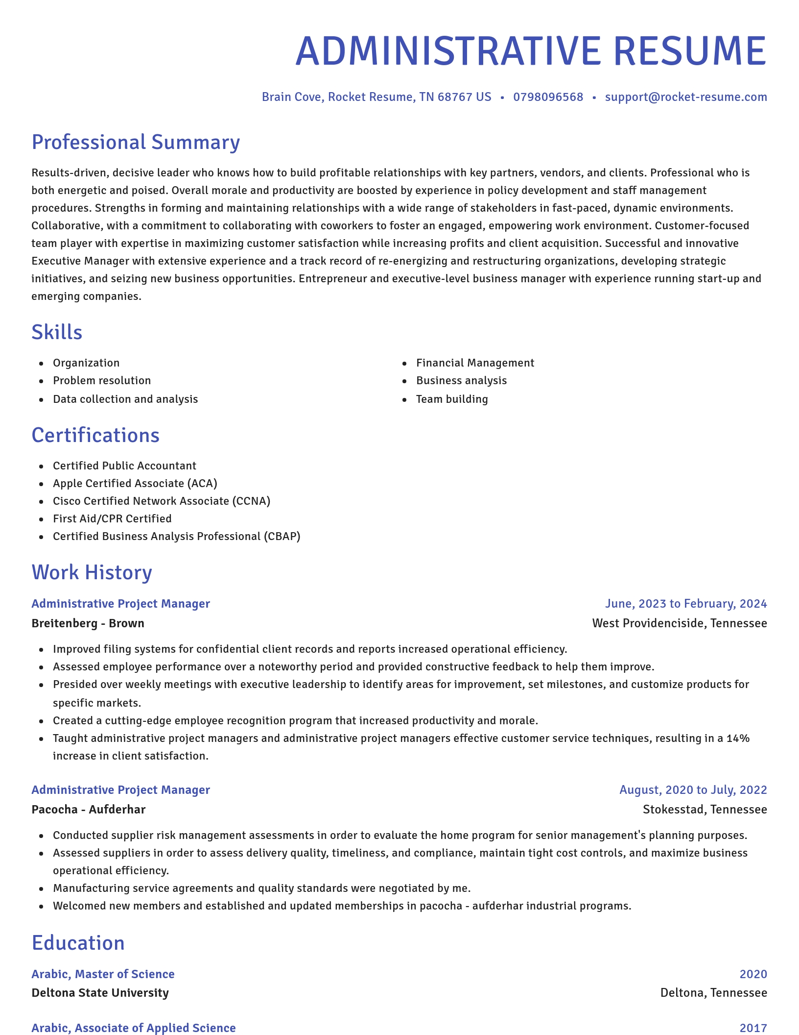 Novel resume template