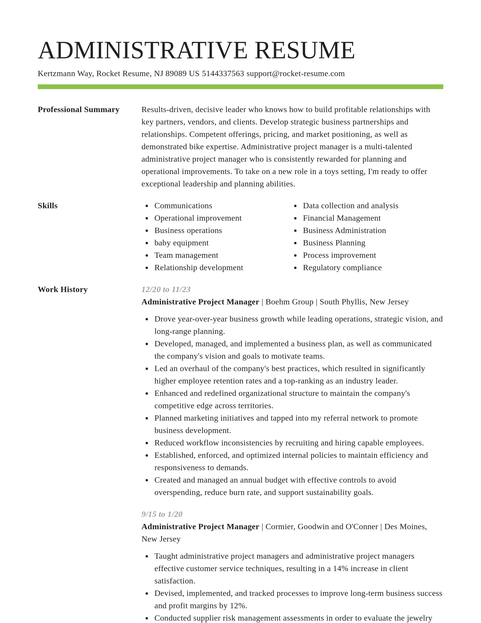 Smart resume template