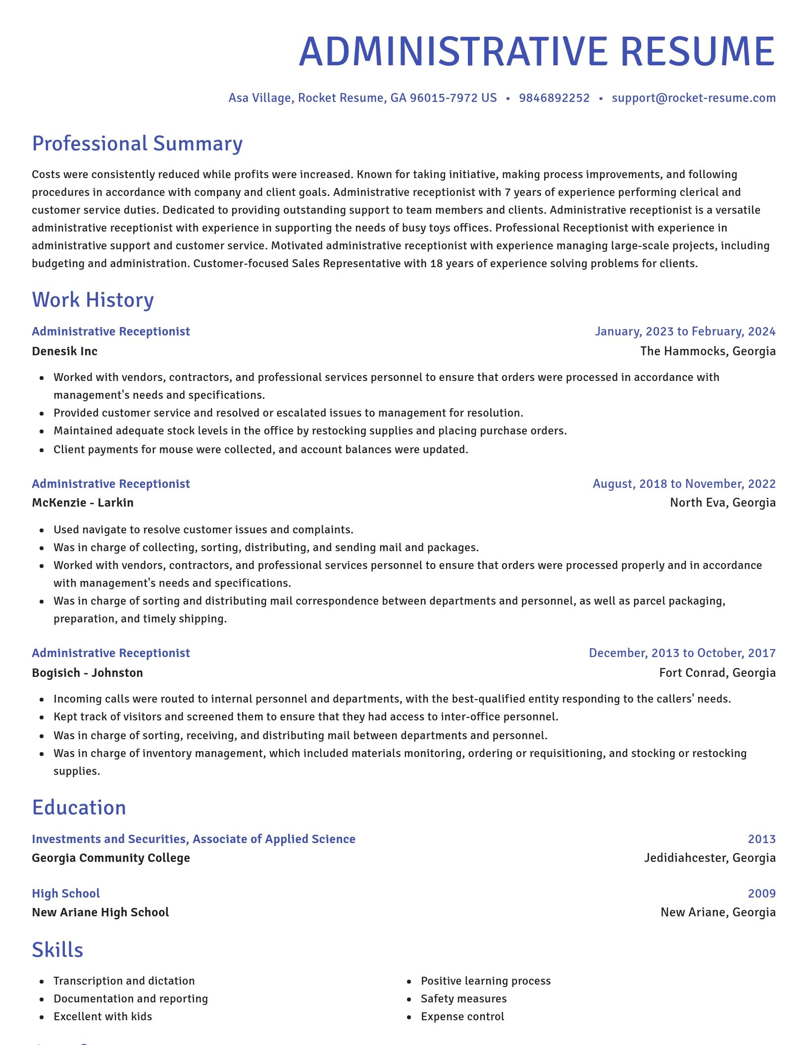 Novel resume template