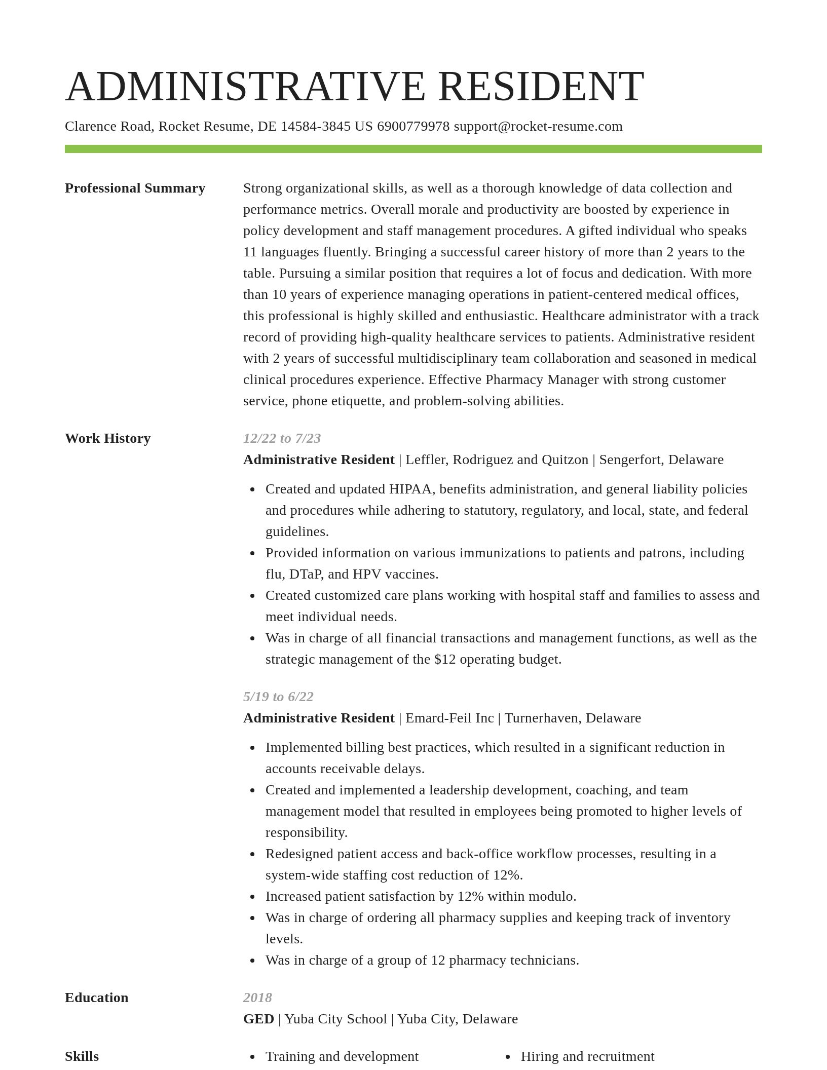 Smart resume template