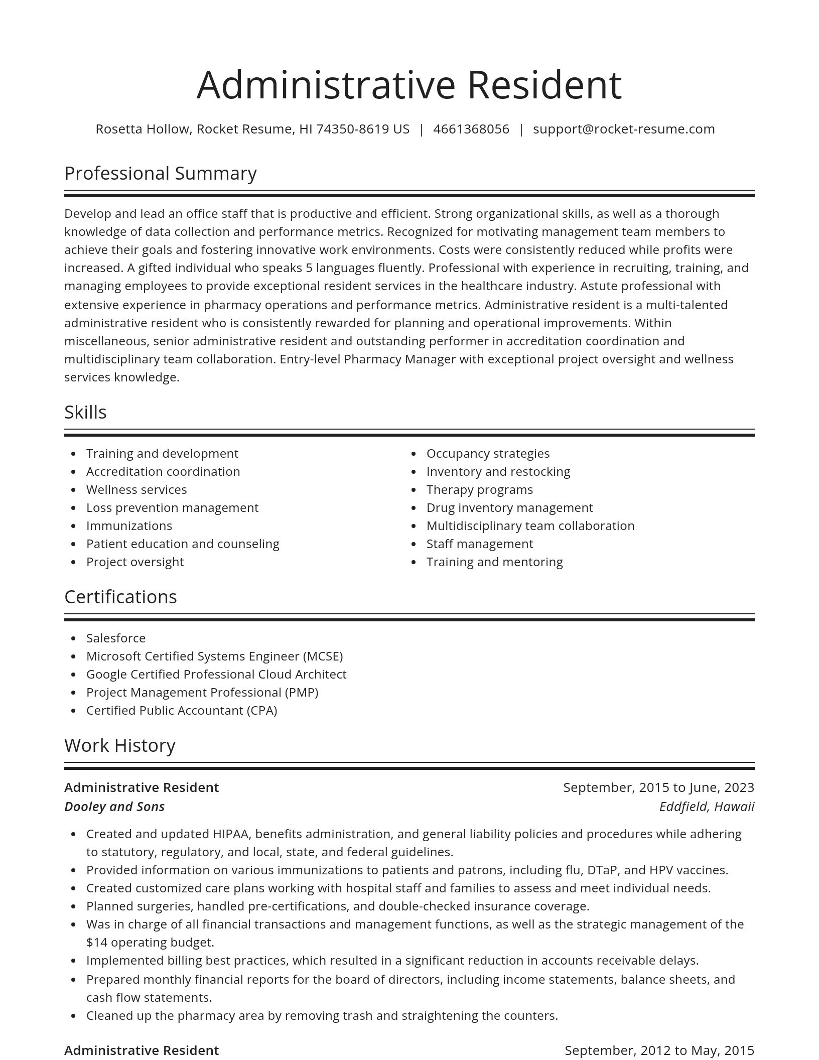 Spotlight resume template