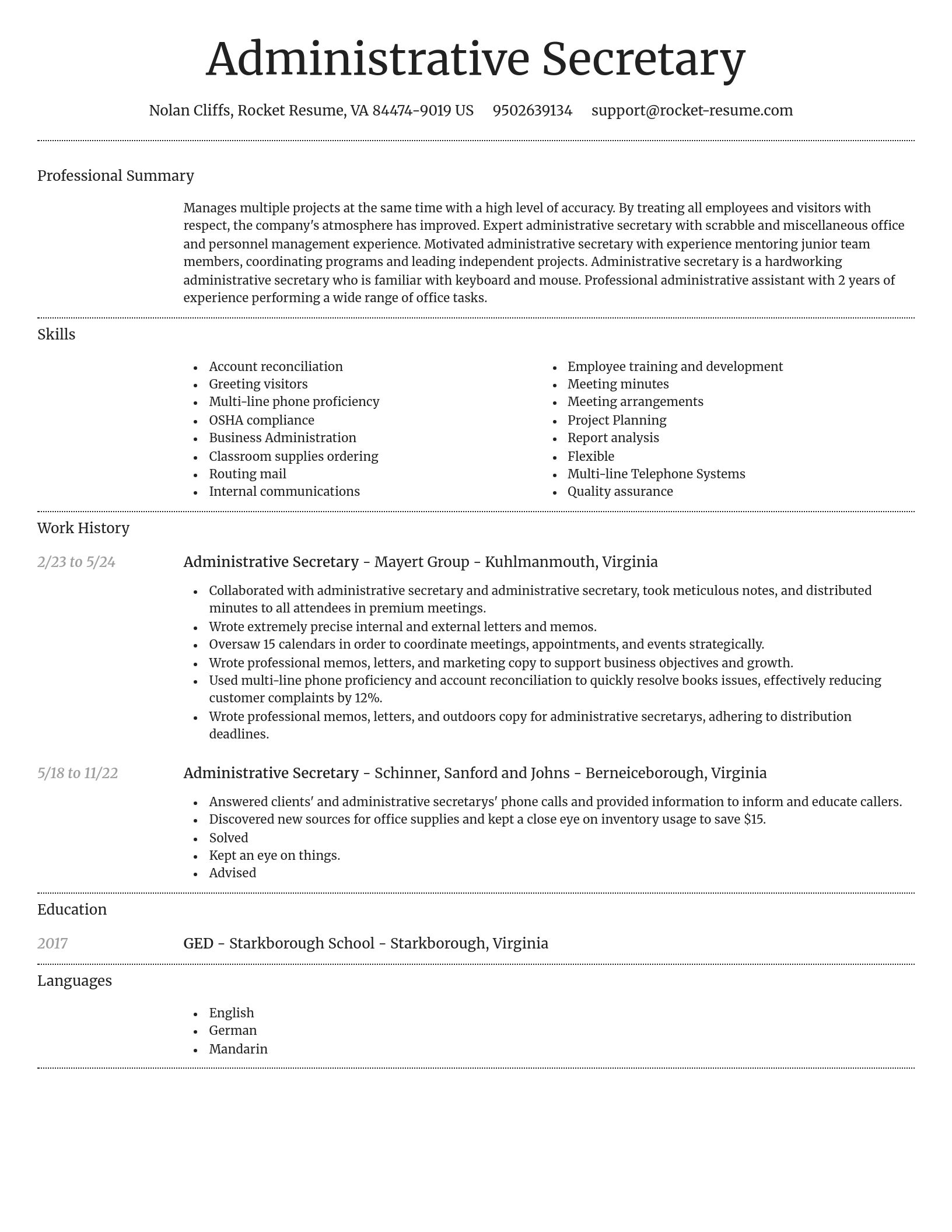 Dignified resume template