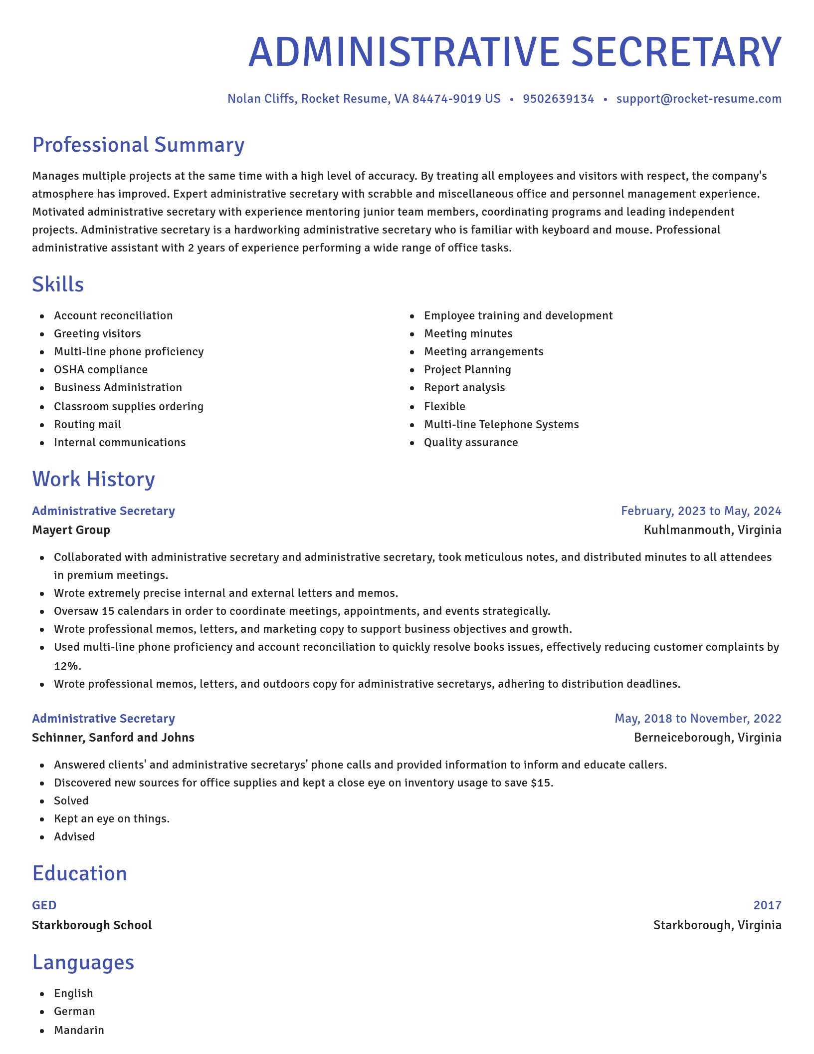 Novel resume template