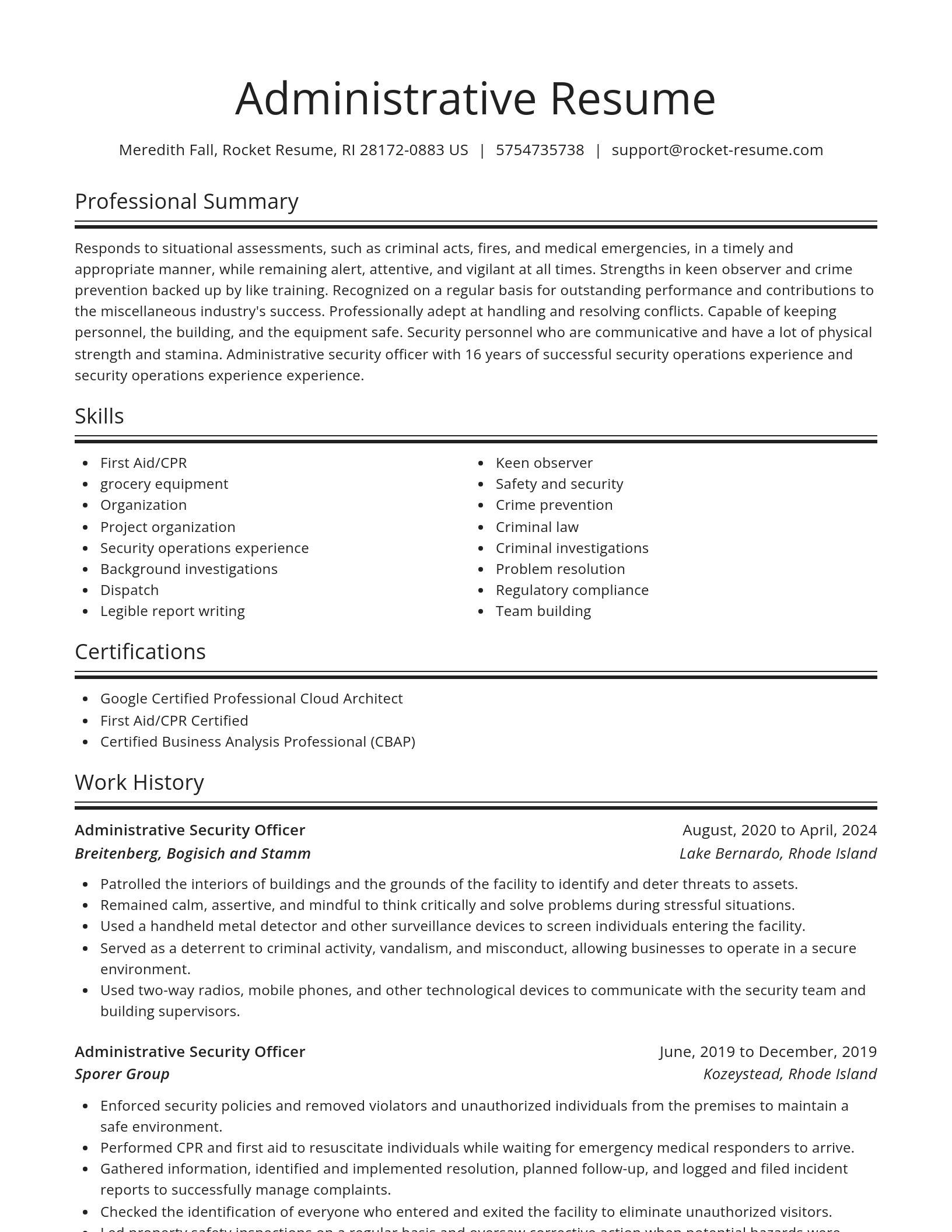 Spotlight resume template