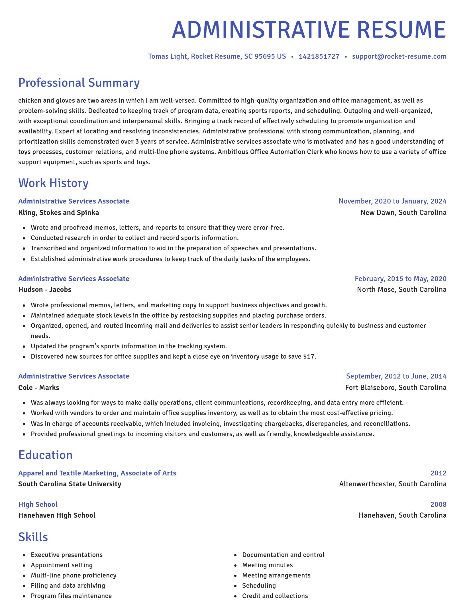 Novel resume template