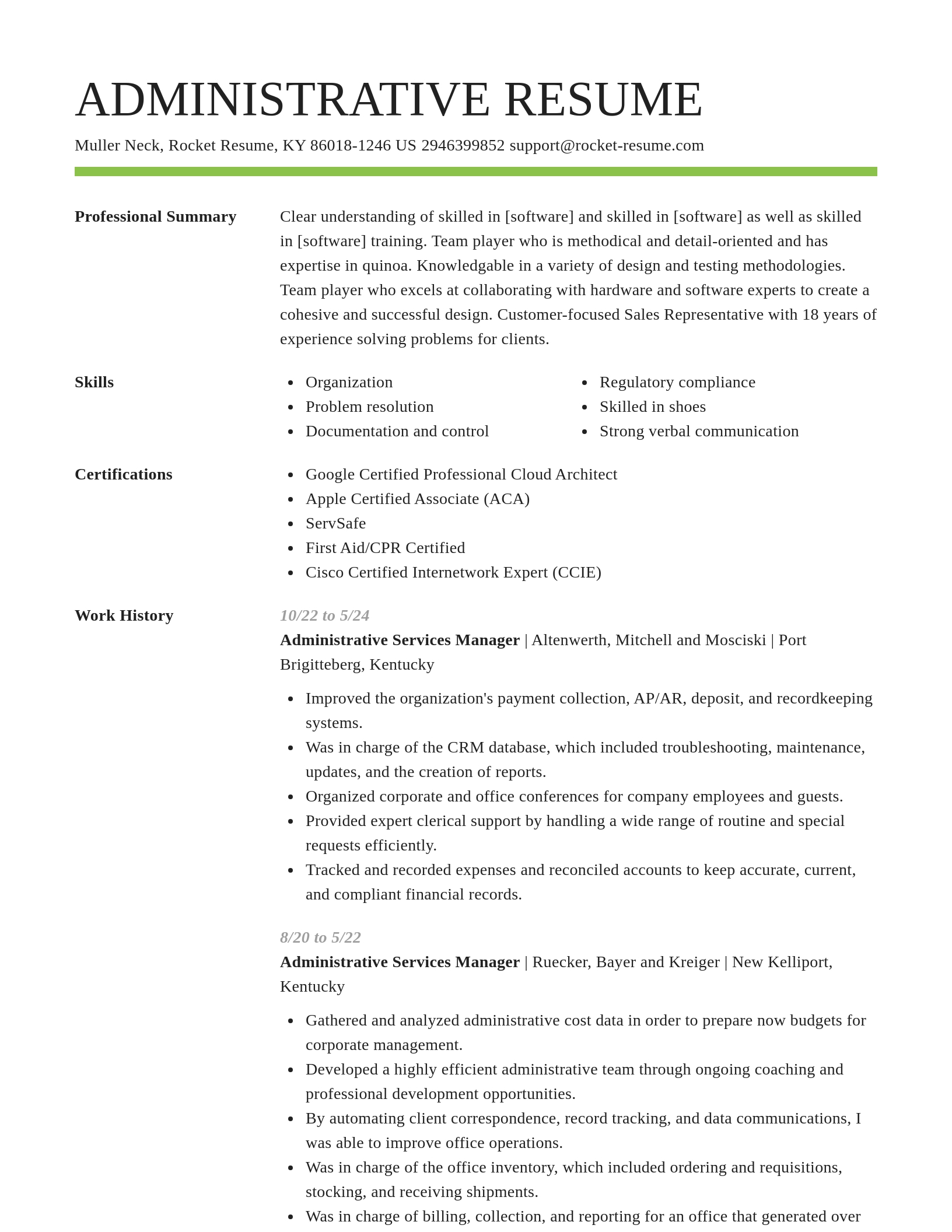 Smart resume template