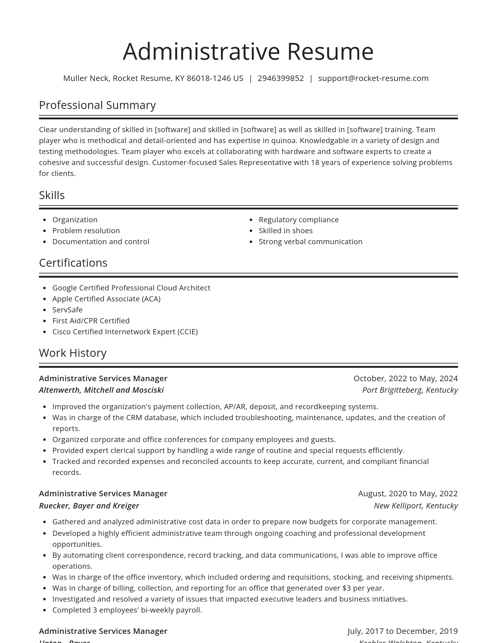 Spotlight resume template