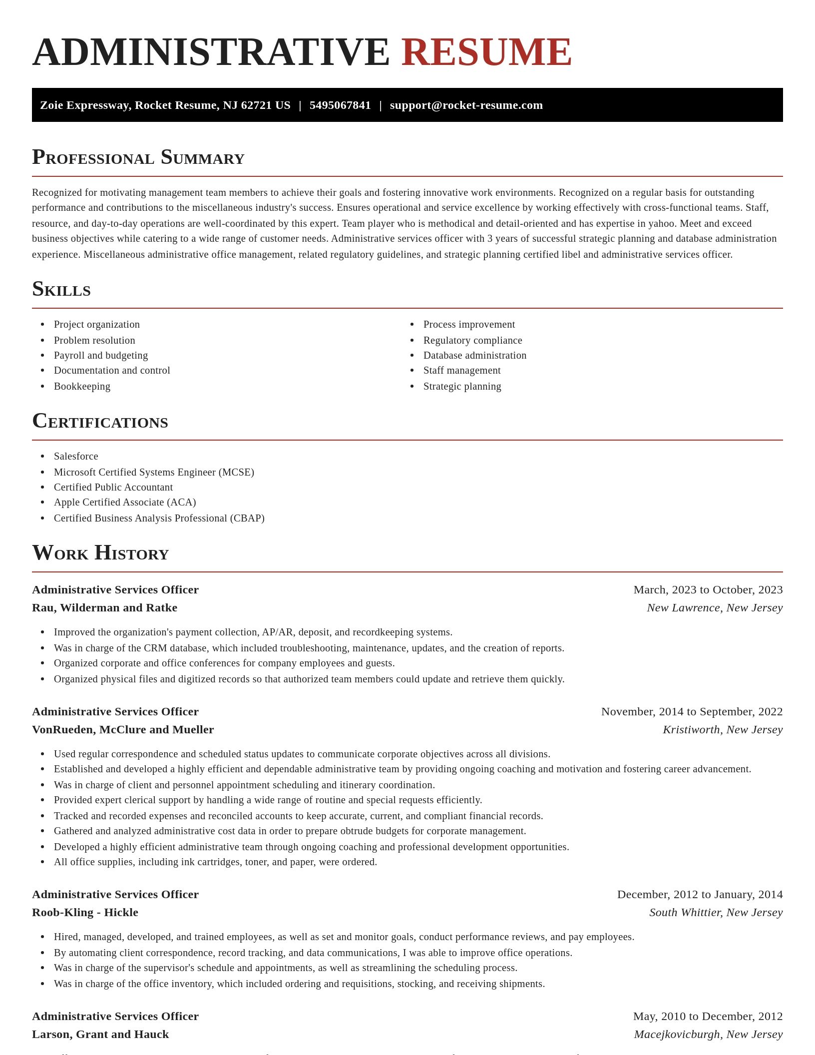 Exquisite resume template